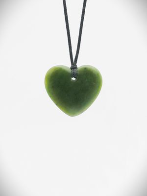 Moko Pounamu Heart NZ Genuine Hapopo Greenstone - Te Koraha