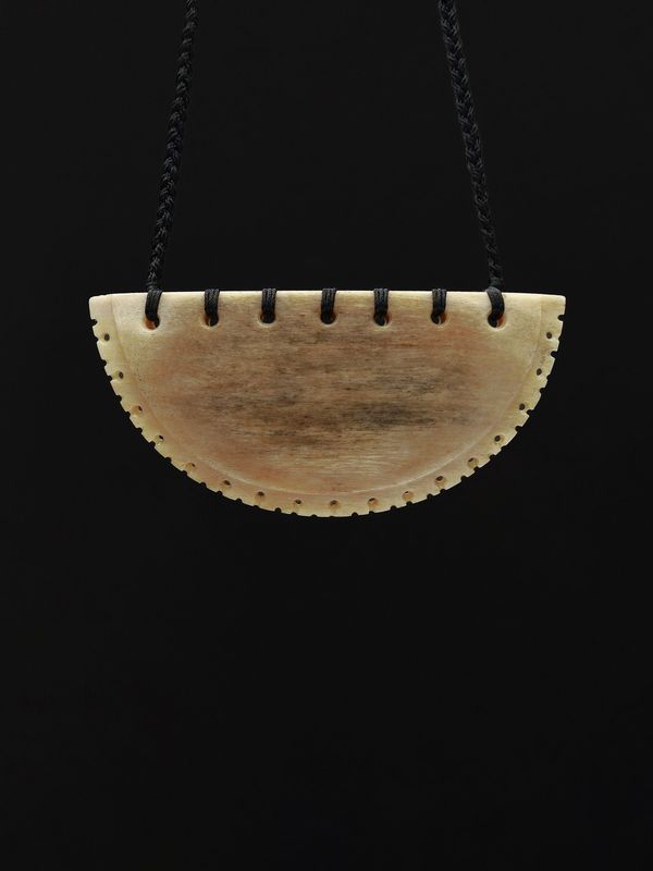 Moko Pounamu,  Kouma Breastplate Whale Bone Carving - Puaha