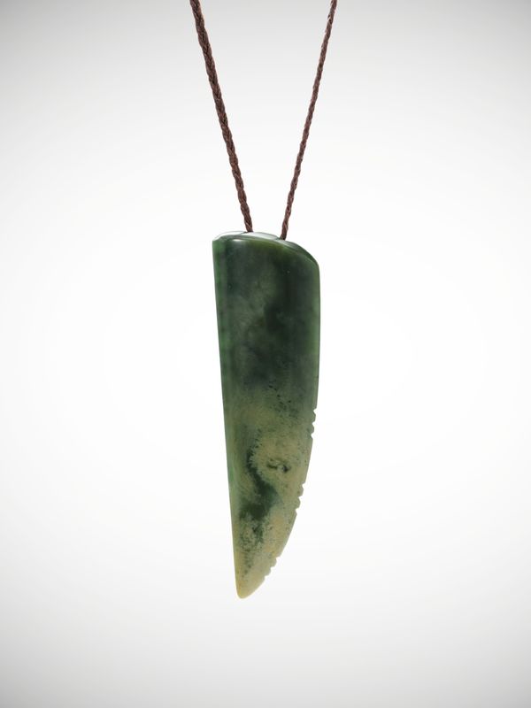 Moko Pounamu Rei Niho Genuine NZ Marsden Flower Pounamu Greenstone - Ikawai