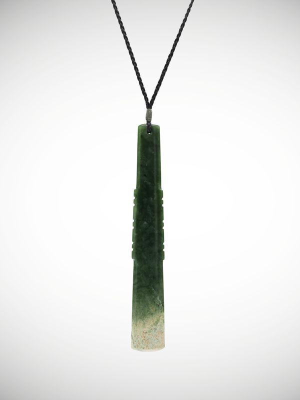 Moko Pounamu Kuru (Drop) Genuine NZ Kawakawa Flower Greenstone - Makaranui