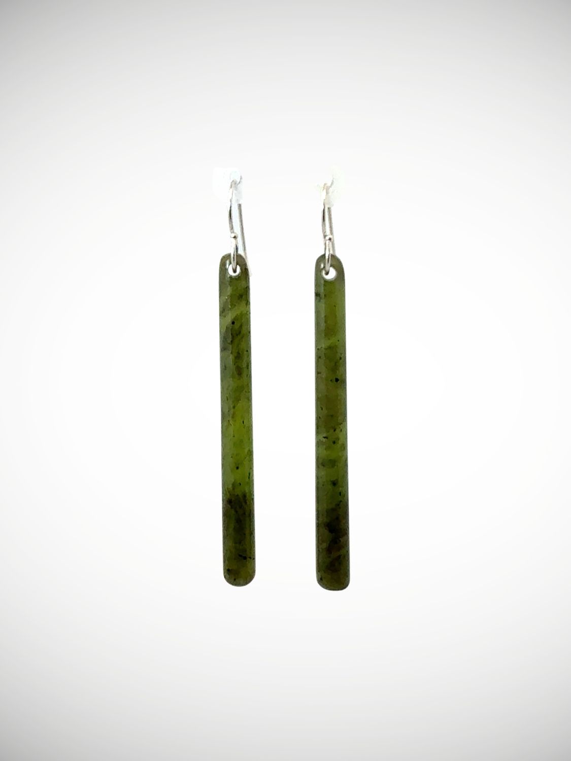 Moko Pounamu Genuine NZ Kawakawa Greenstone & Sterling Silver Earrings - Mangahoe