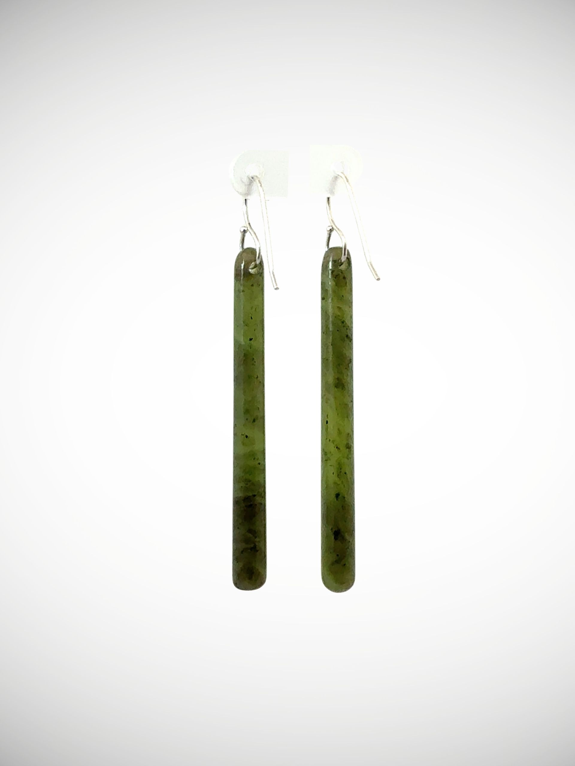 Moko Pounamu Genuine NZ Kawakawa Greenstone & Sterling Silver Earrings - Mangahoe