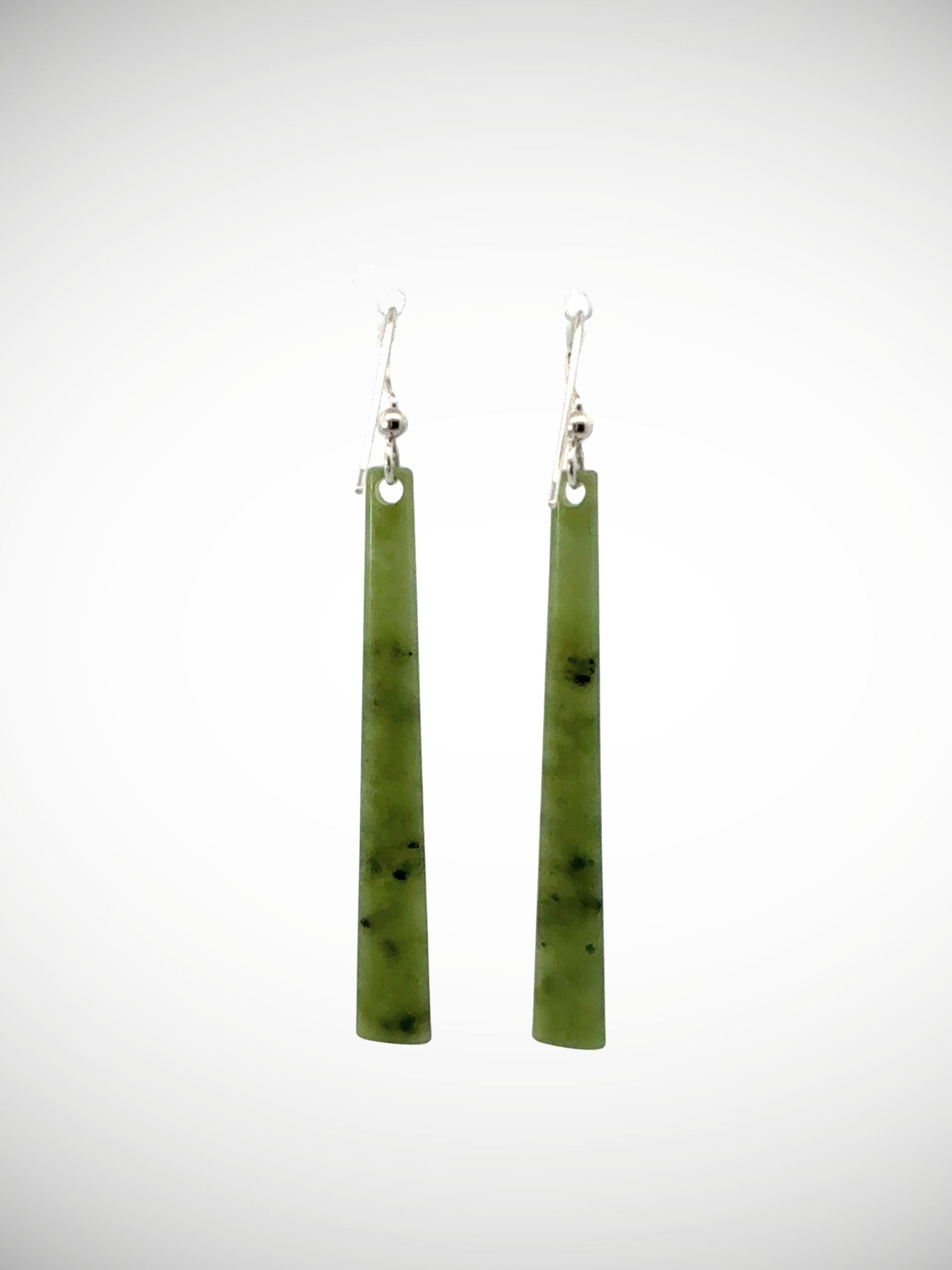 Moko Pounamu Genuine NZ Kawakawa Greenstone & Sterling Silver Earrings - Mangatangi