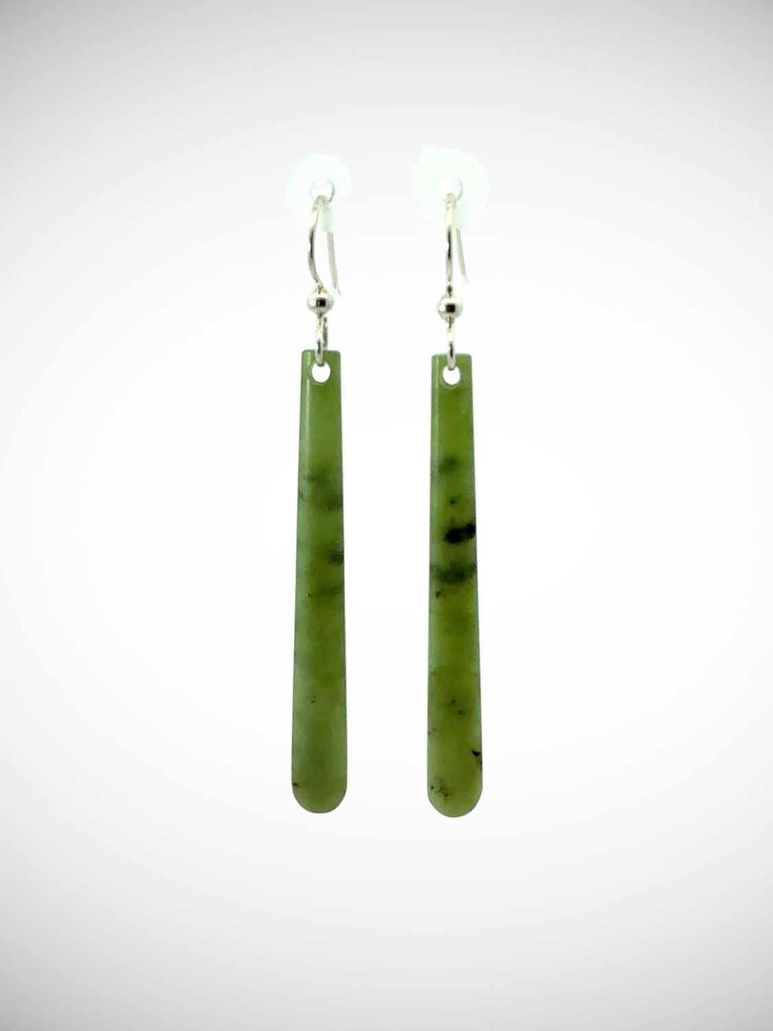 Moko Pounamu Genuine NZ Kawakawa Greenstone & Sterling Silver Earrings - Mangatapu Moko Pounamu Genuine NZ Kawakawa Greenstone & Sterling Silver Earrings - Mangatapu