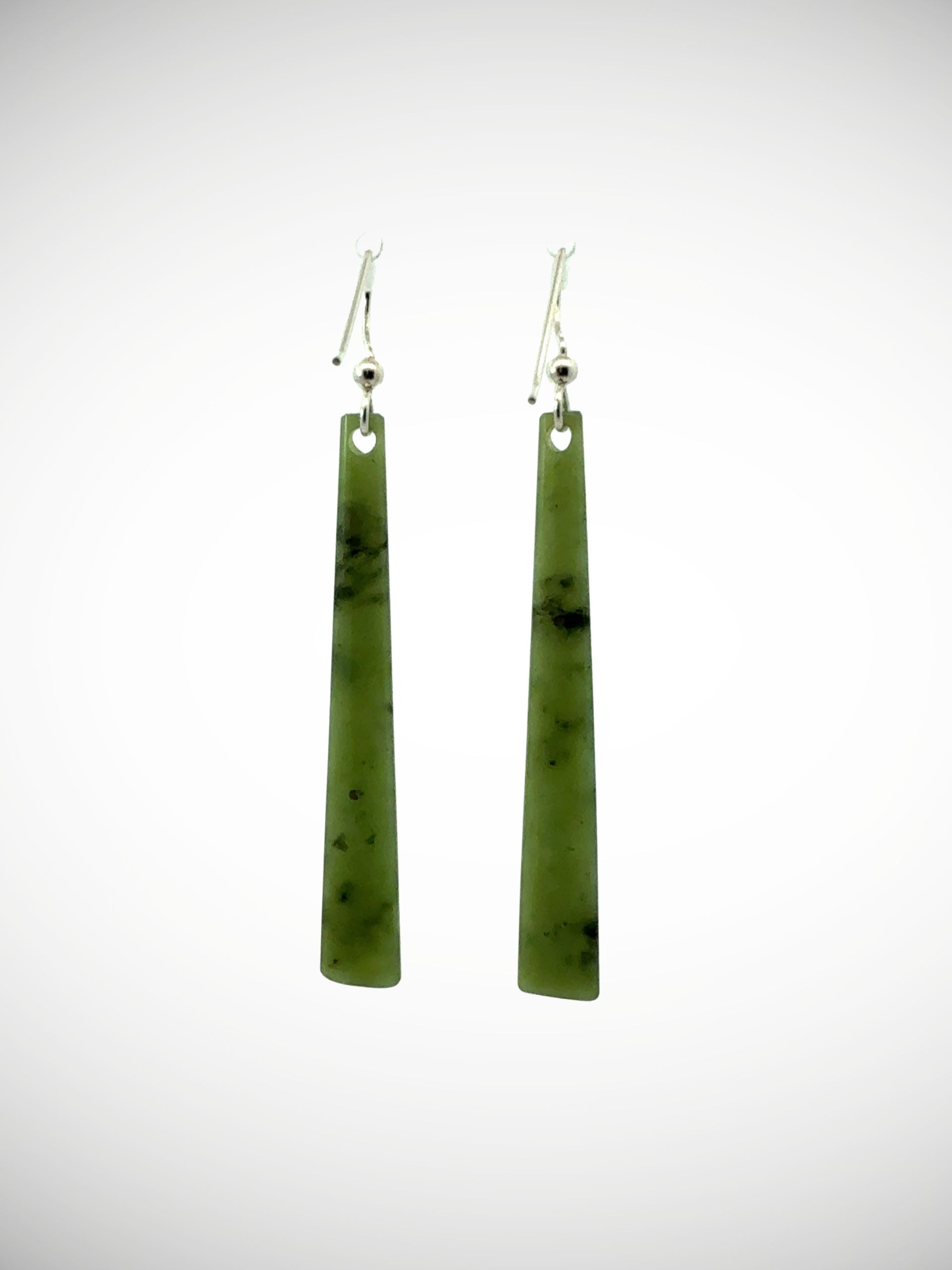 Moko Pounamu Genuine NZ Kawakawa Greenstone & Sterling Silver Earrings - Mangatarata
