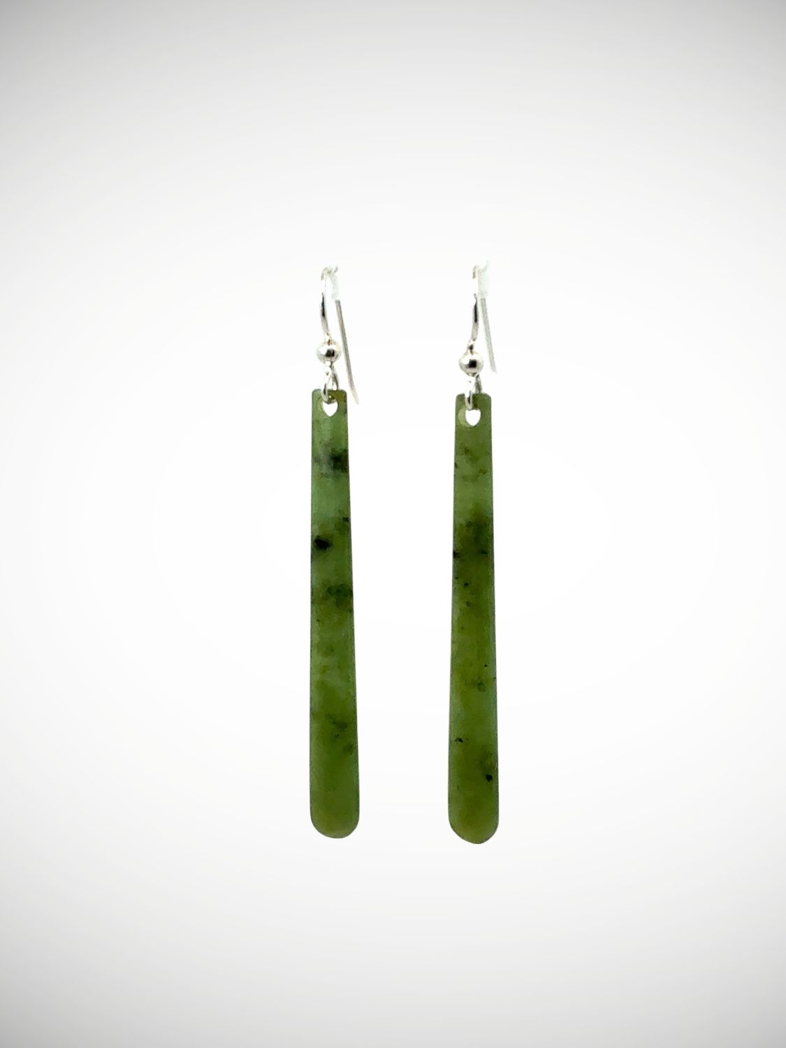 Moko Pounamu Genuine NZ Kawakawa Greenstone & Sterling Silver Earrings - Manaroa Moko Pounamu Genuine NZ Kawakawa Greenstone & Sterling Silver Earrings - Manaroa