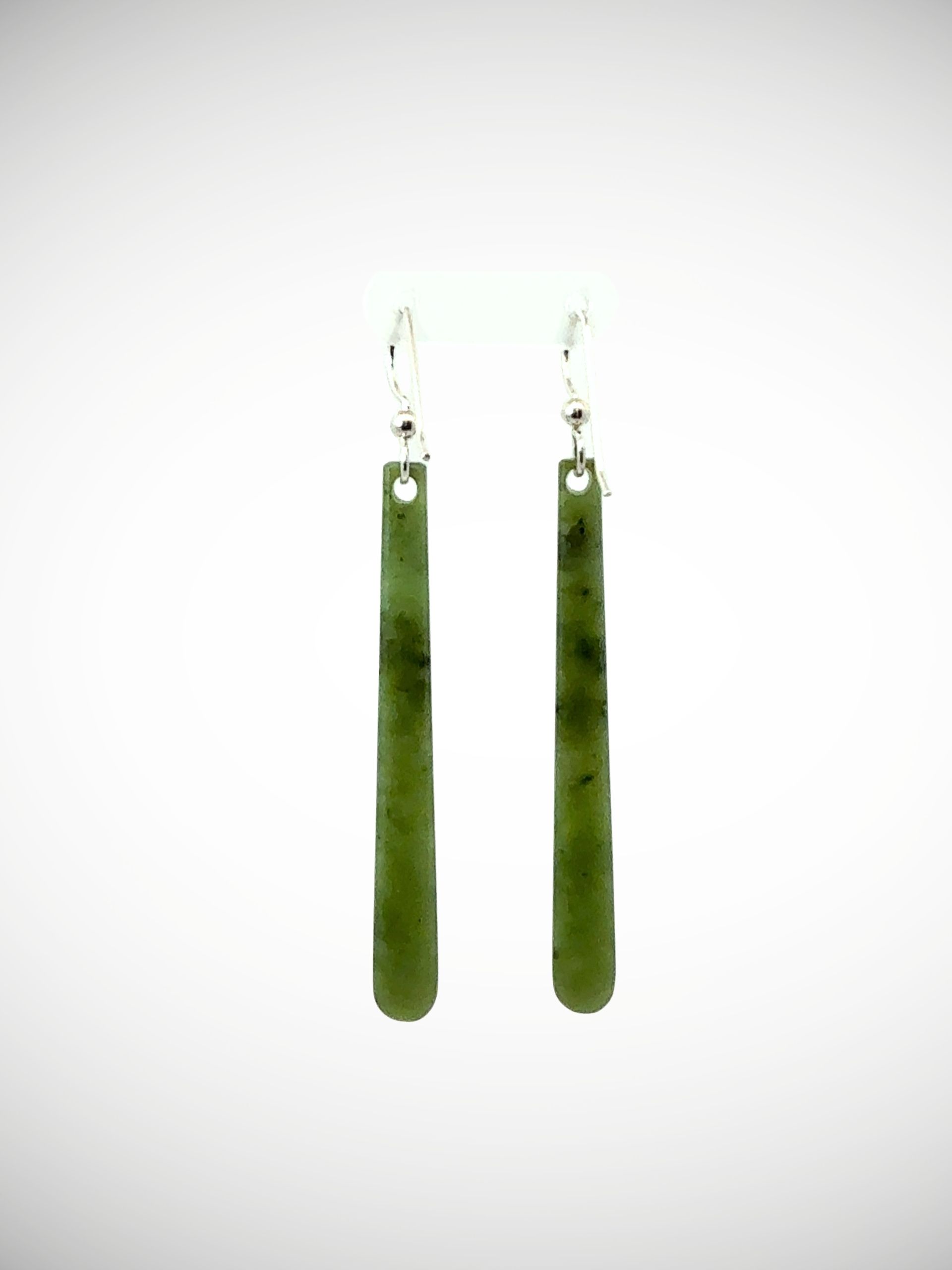 Moko Pounamu Genuine NZ Kawakawa Greenstone & Sterling Silver Earrings - Manaroa
