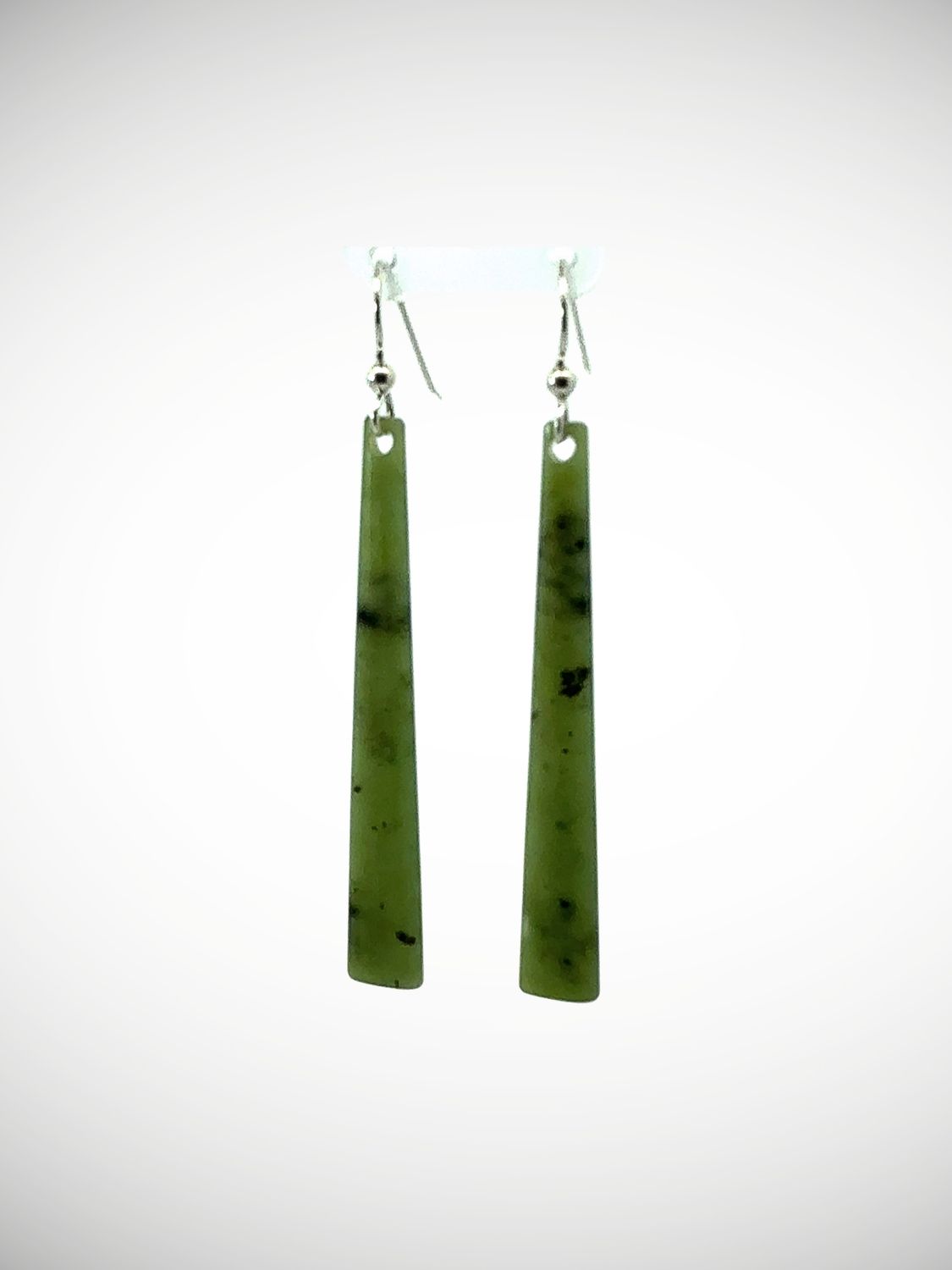 Moko Pounamu Genuine NZ Kawakawa Greenstone & Sterling Silver Earrings - Mangatarata Moko Pounamu Genuine NZ Kawakawa Greenstone & Sterling Silver Earrings - Mangatarata