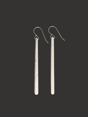 Moko Pounamu Whale Bone and Sterling Silver Drop Earrings  - Whatitiri