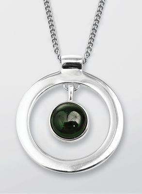 Moko Pounamu Greenstone & Paua Reversible Round Centre Pendant - 90JP Moko Pounamu Greenstone & Paua Reversible Round Centre Pendant - 90JP