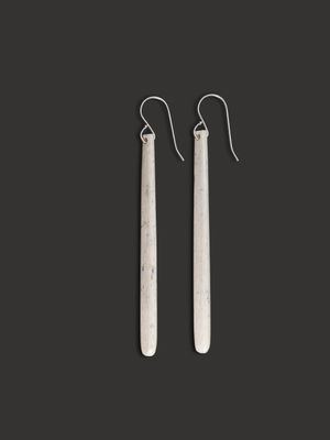 Moko Pounamu Whale Bone and Sterling Silver Drop Earrings  - Whitikau