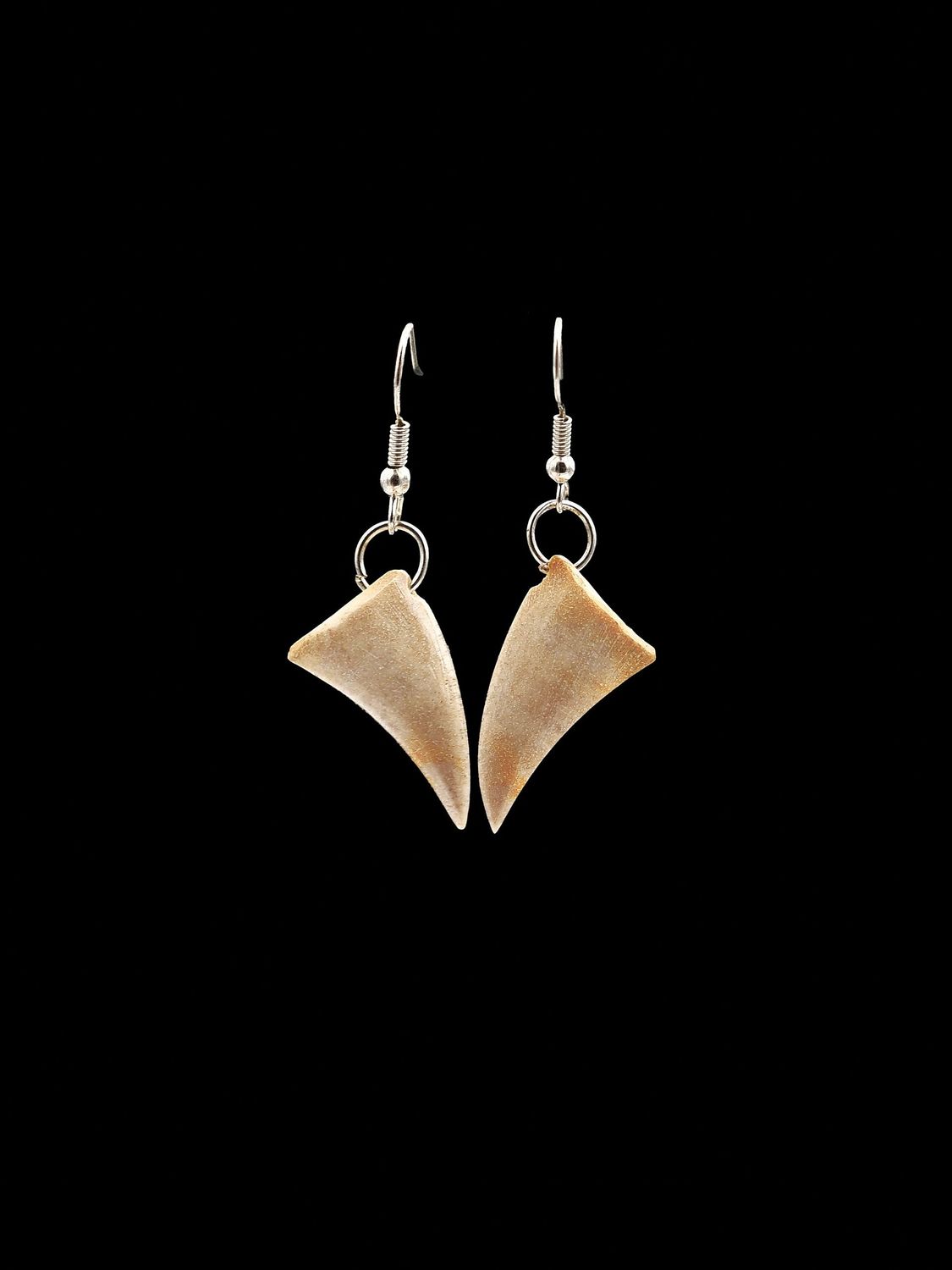 Moko Pounamu Rei Niho Whale Bone & Silver Earrings - Ruakituri
