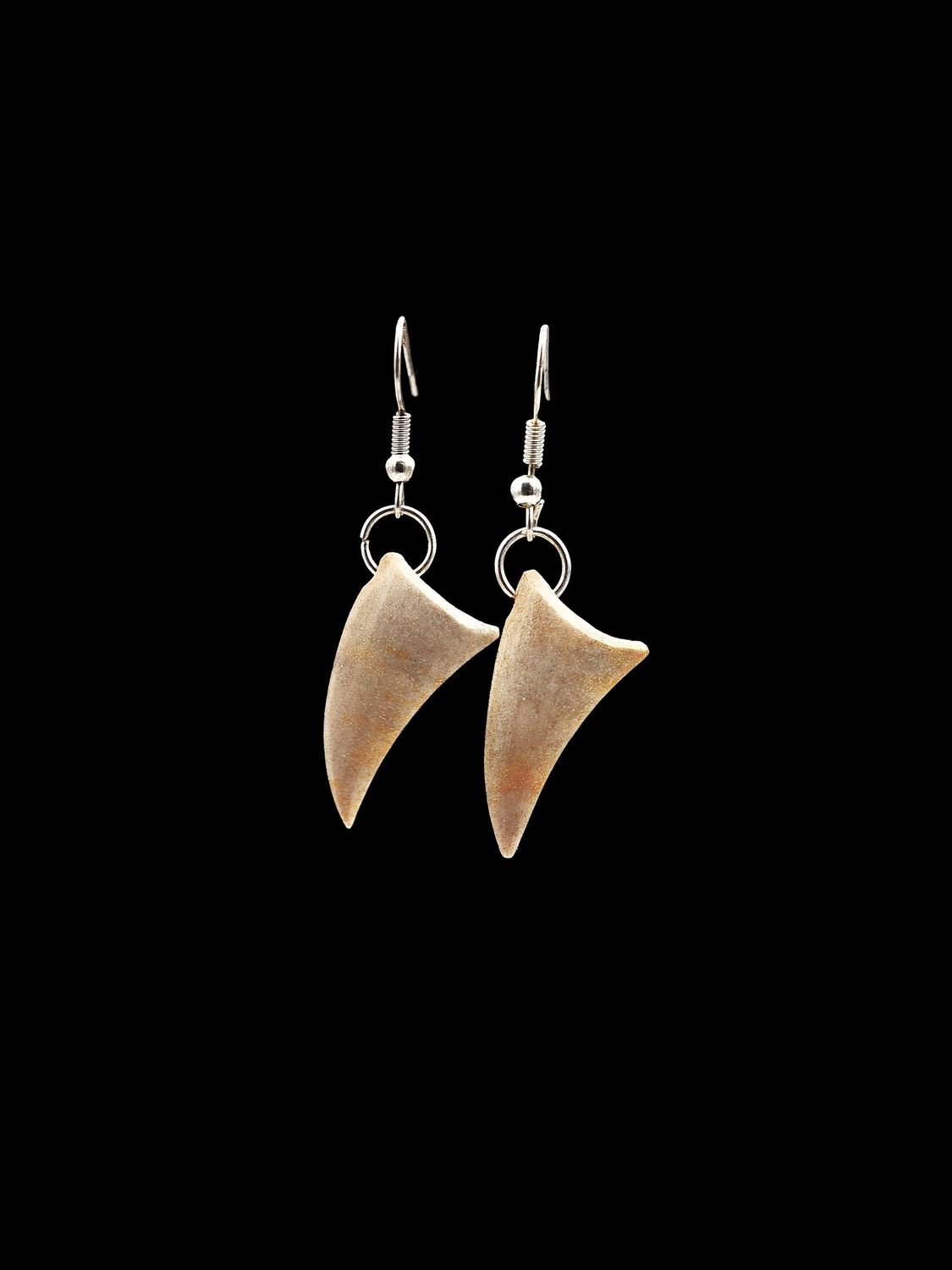 Moko Pounamu Rei Niho Whale Bone & Silver Earrings - Whirinaki
