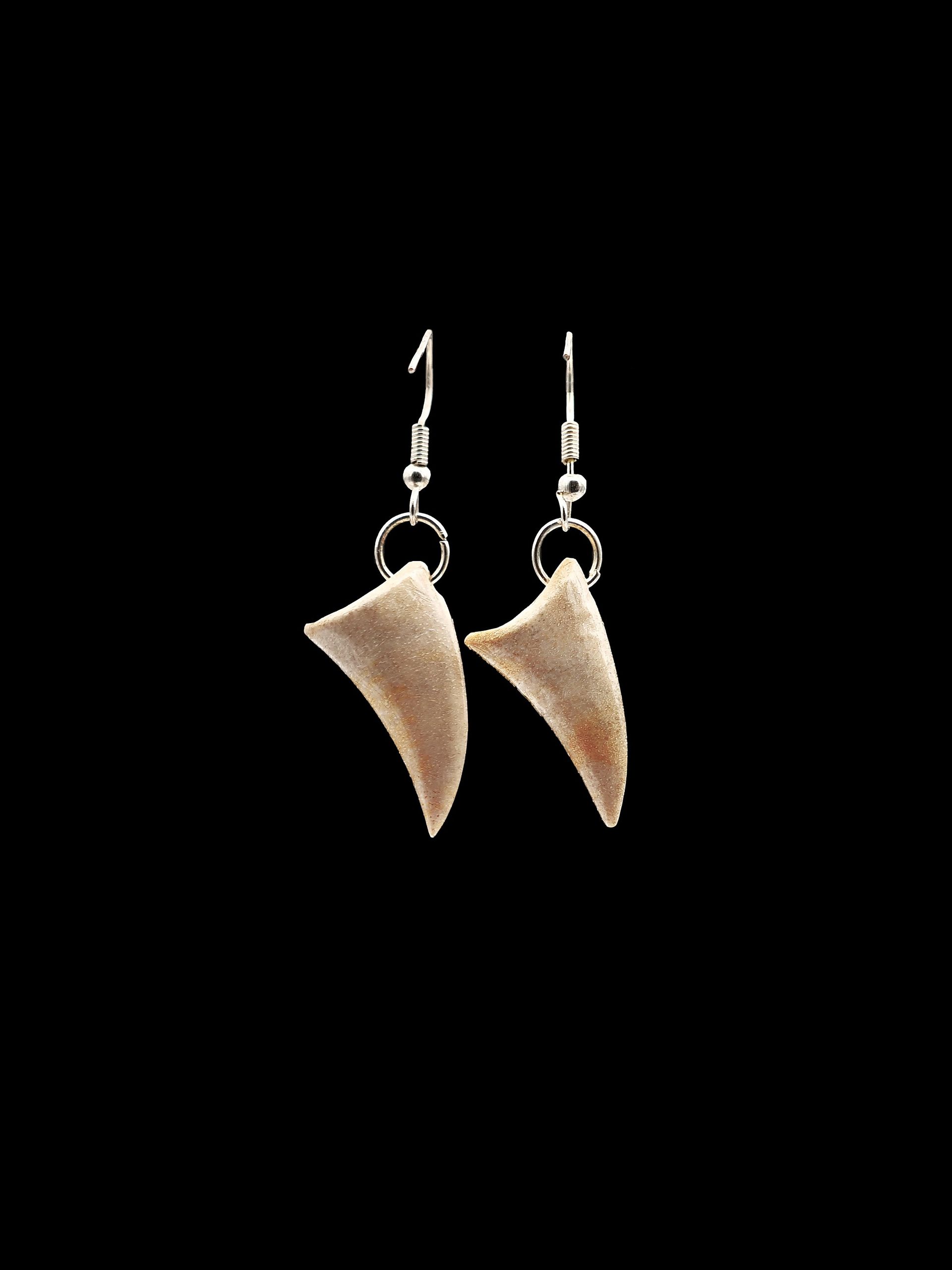 Moko Pounamu Rei Niho Whale Bone & Silver Earrings - Whirinaki