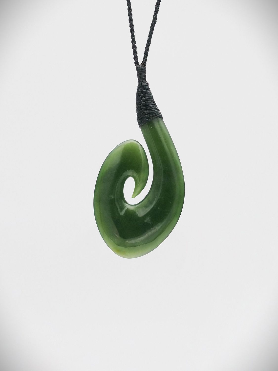Moko Pounamu Hei Matau (Hook) NZ Genuine Kahurangi Greenstone - Kaingaroa Moko Pounamu Hei Matau (Hook) NZ Genuine Kahurangi Greenstone - Kaingaroa