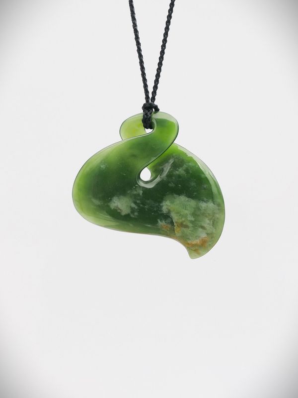 Moko Pounamu Pikorua (Twist) NZ Genuine Kahurangi Flower Greenstone - Pahaoa