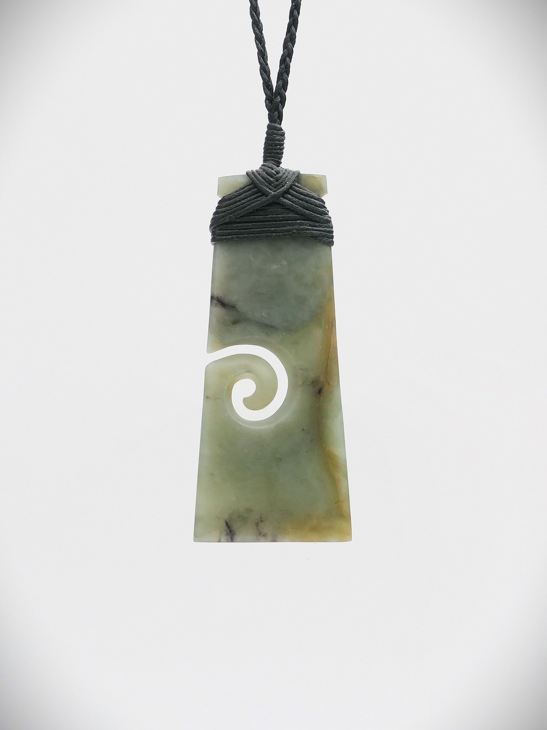 Moko Pounamu Toki Koru NZ Genuine Inanga Greenstone - Te Hauke