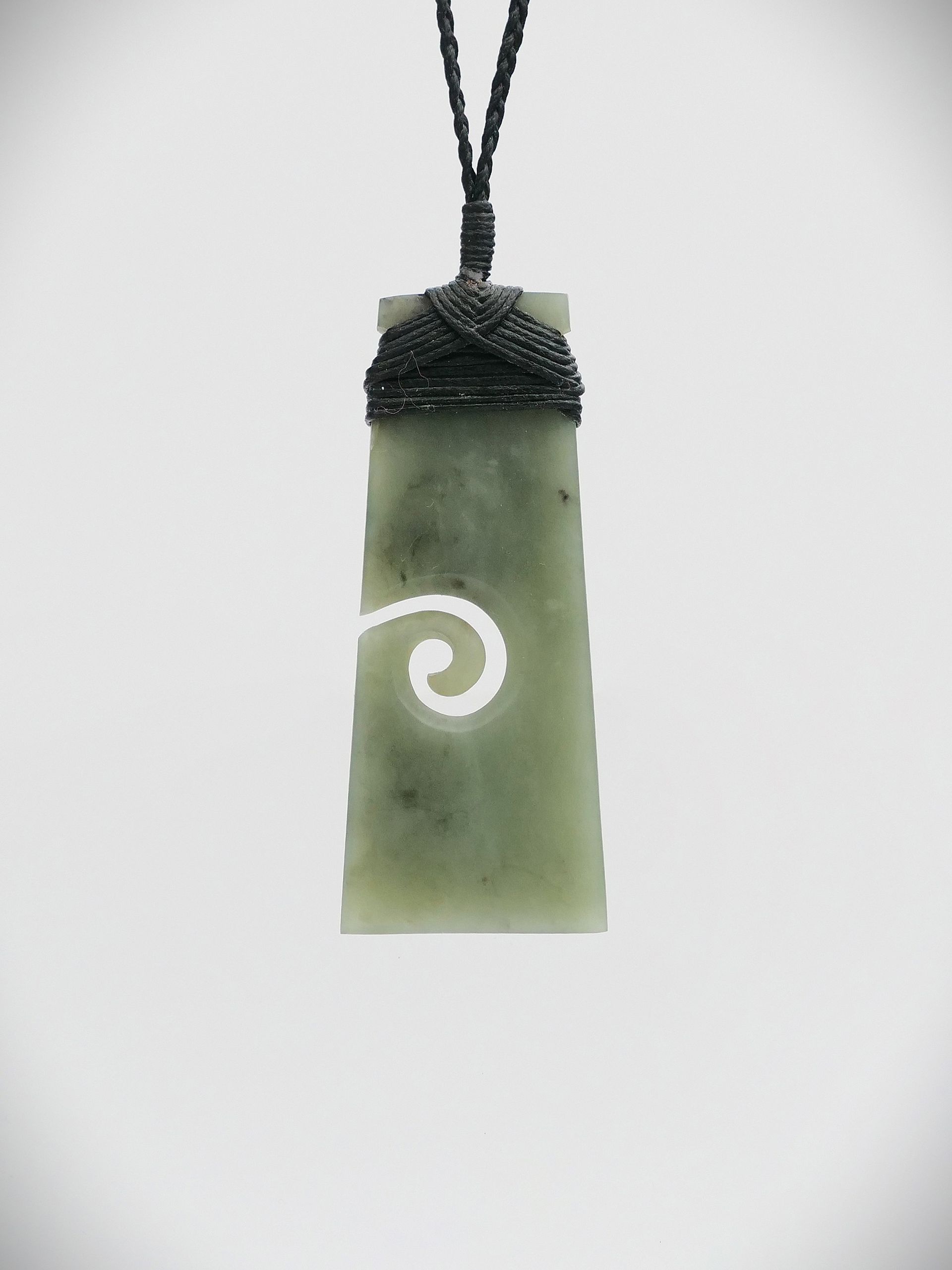 Moko Pounamu Toki Koru NZ Genuine Inanga Greenstone - Waiorore