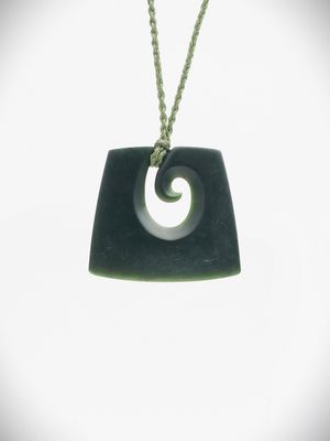 Moko Pounamu Koru NZ Genuine Kawakawa Greenstone - Whanarua