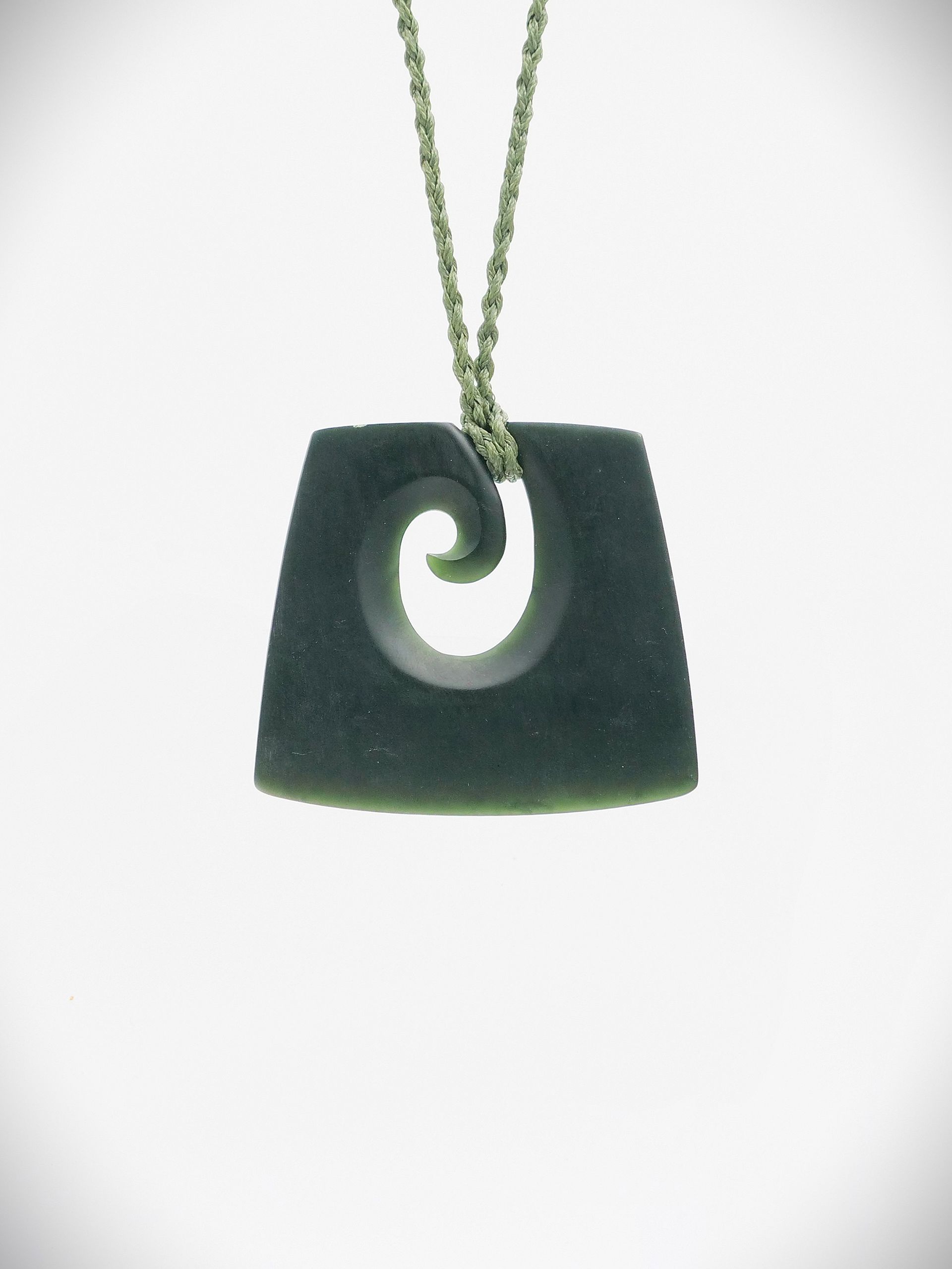 Moko Pounamu Koru NZ Genuine Kawakawa Greenstone - Whanarua