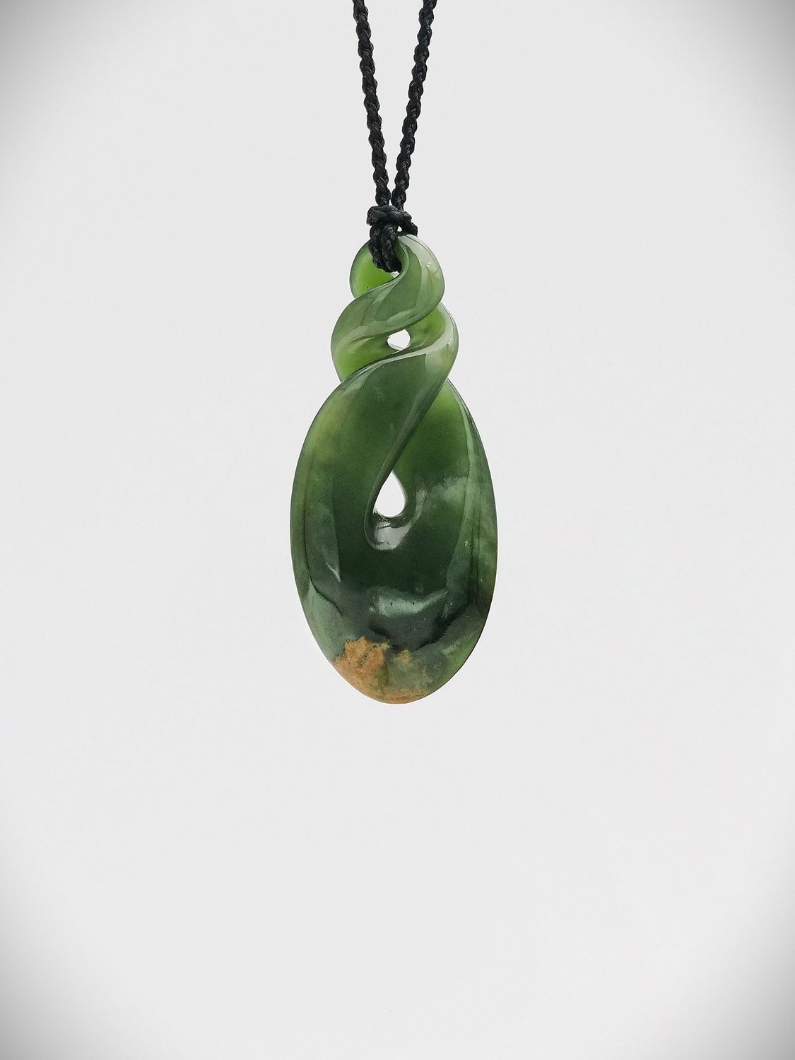 Moko Pounamu Double Pikorua NZ Genuine Marsden Flower Greenstone - Te Uritukituki Moko Pounamu Double Pikorua NZ Genuine Marsden Flower Greenstone - Te Uritukituki