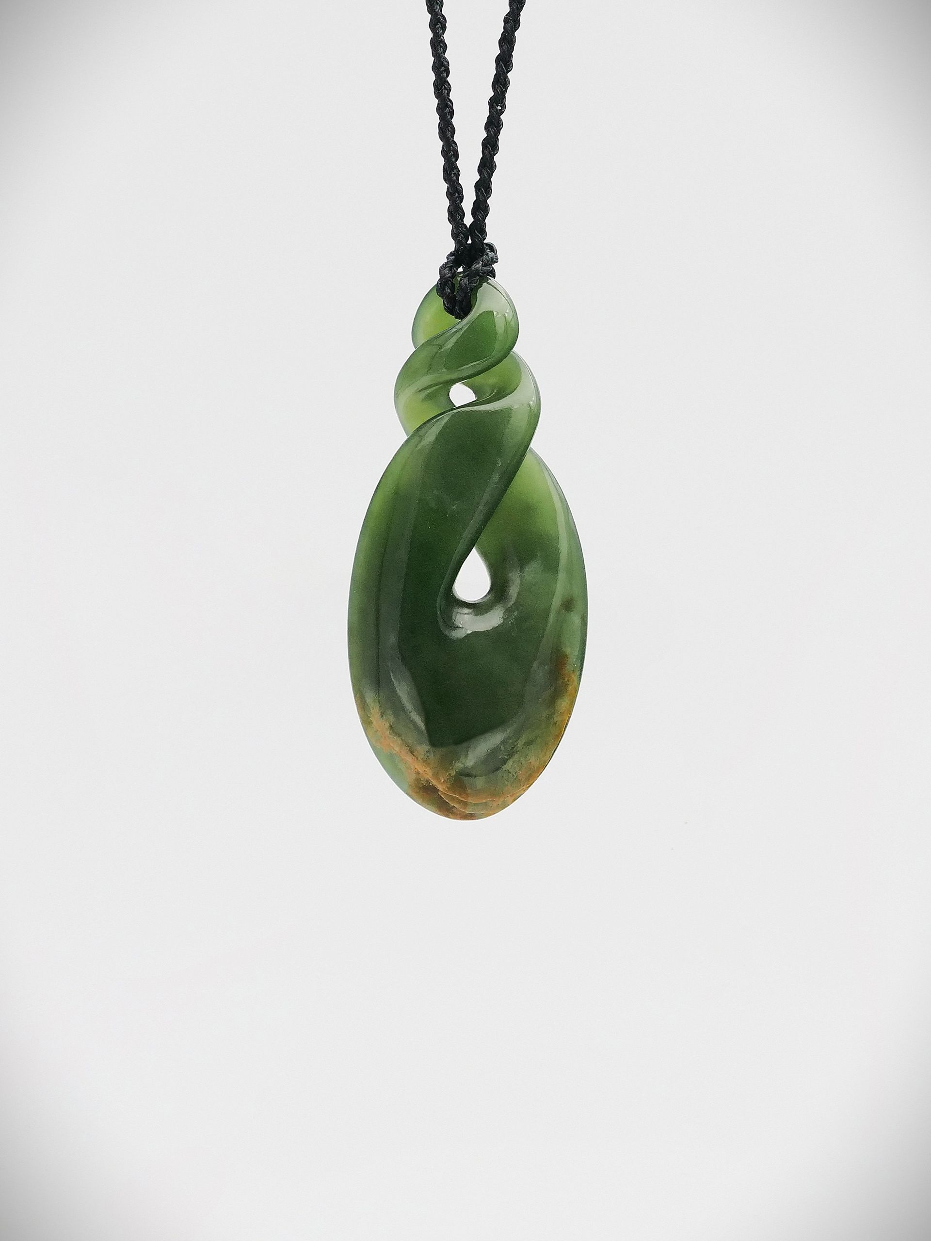 Moko Pounamu Double Pikorua NZ Genuine Marsden Flower Greenstone - Te Uritukituki
