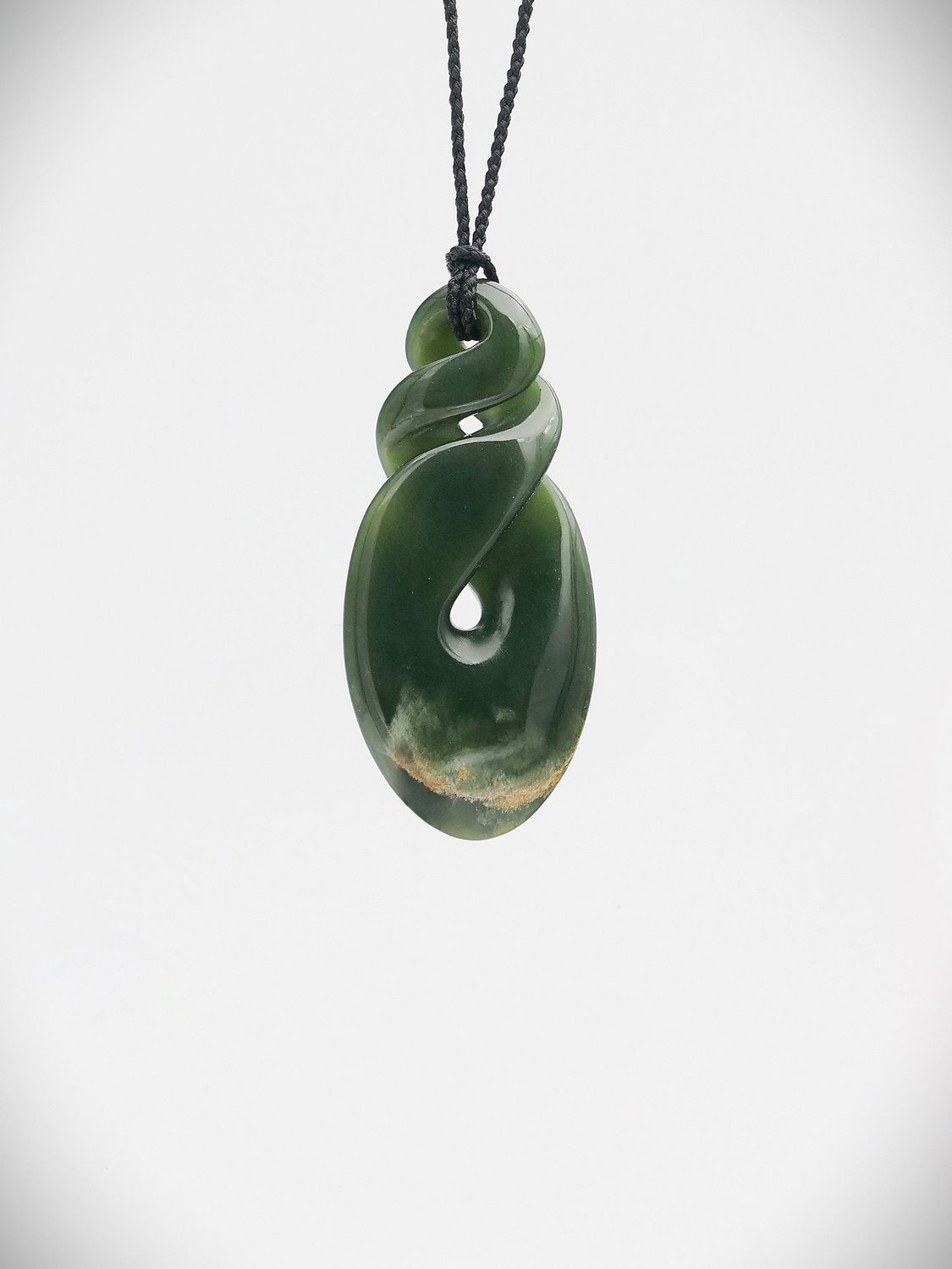 Moko Pounamu Double Pikorua NZ Genuine Marsden Flower Greenstone - Houpoto Moko Pounamu Double Pikorua NZ Genuine Marsden Flower Greenstone - Houpoto
