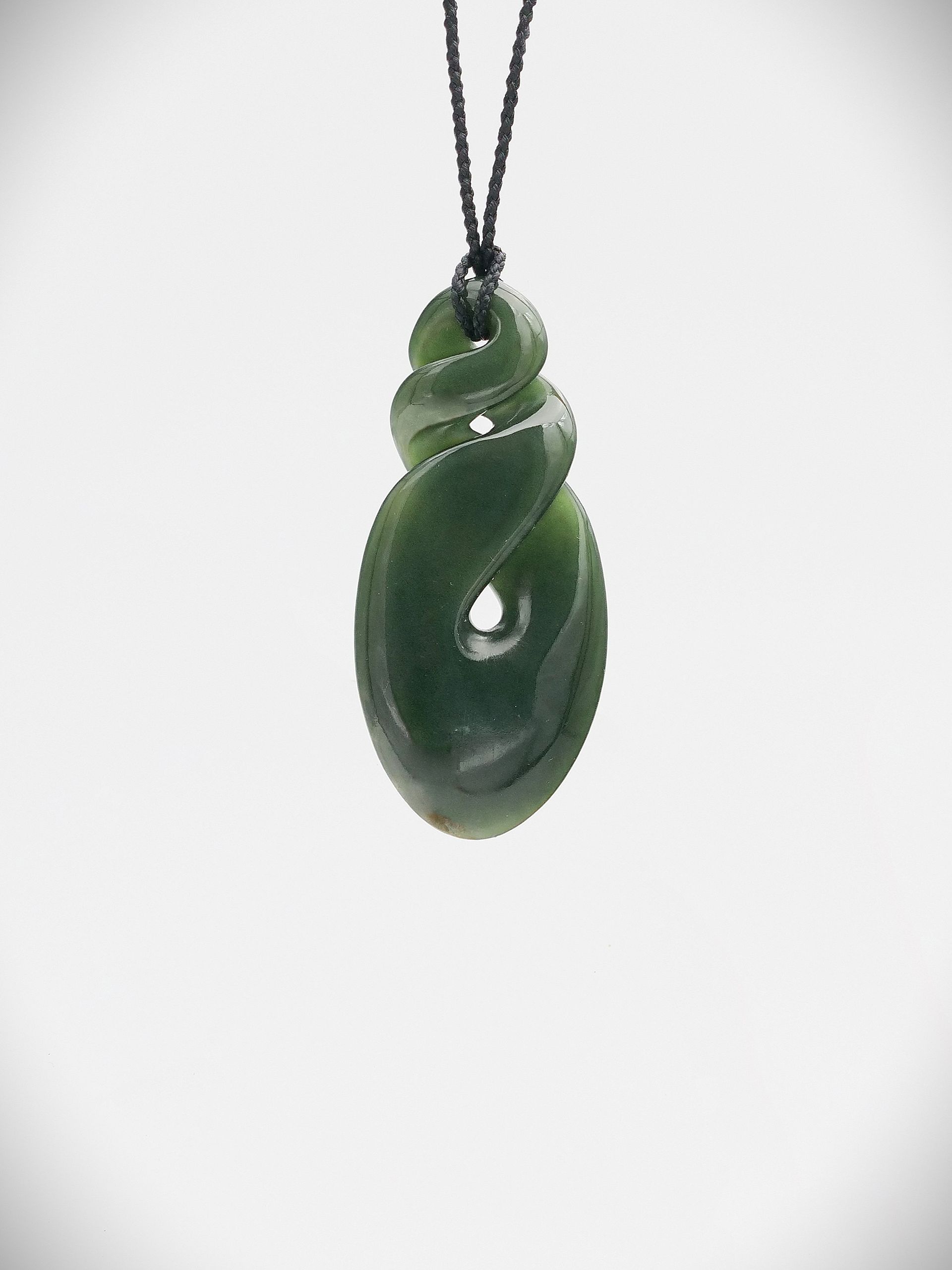 Moko Pounamu Double Pikorua NZ Genuine Marsden Flower Greenstone - Houpoto
