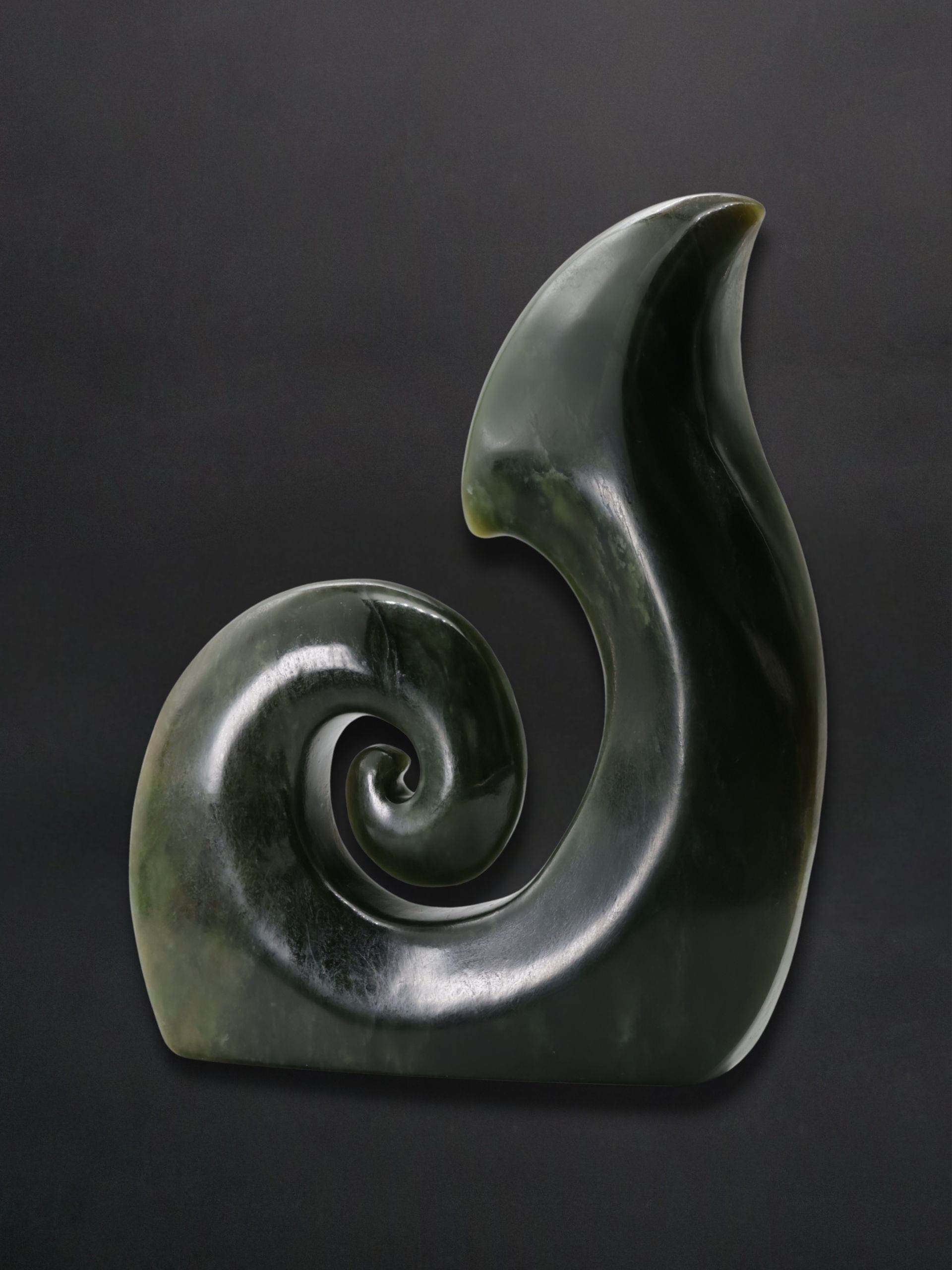 Moko Pounamu Koru NZ Genuine Kawakawa Greenstone - Manaroa