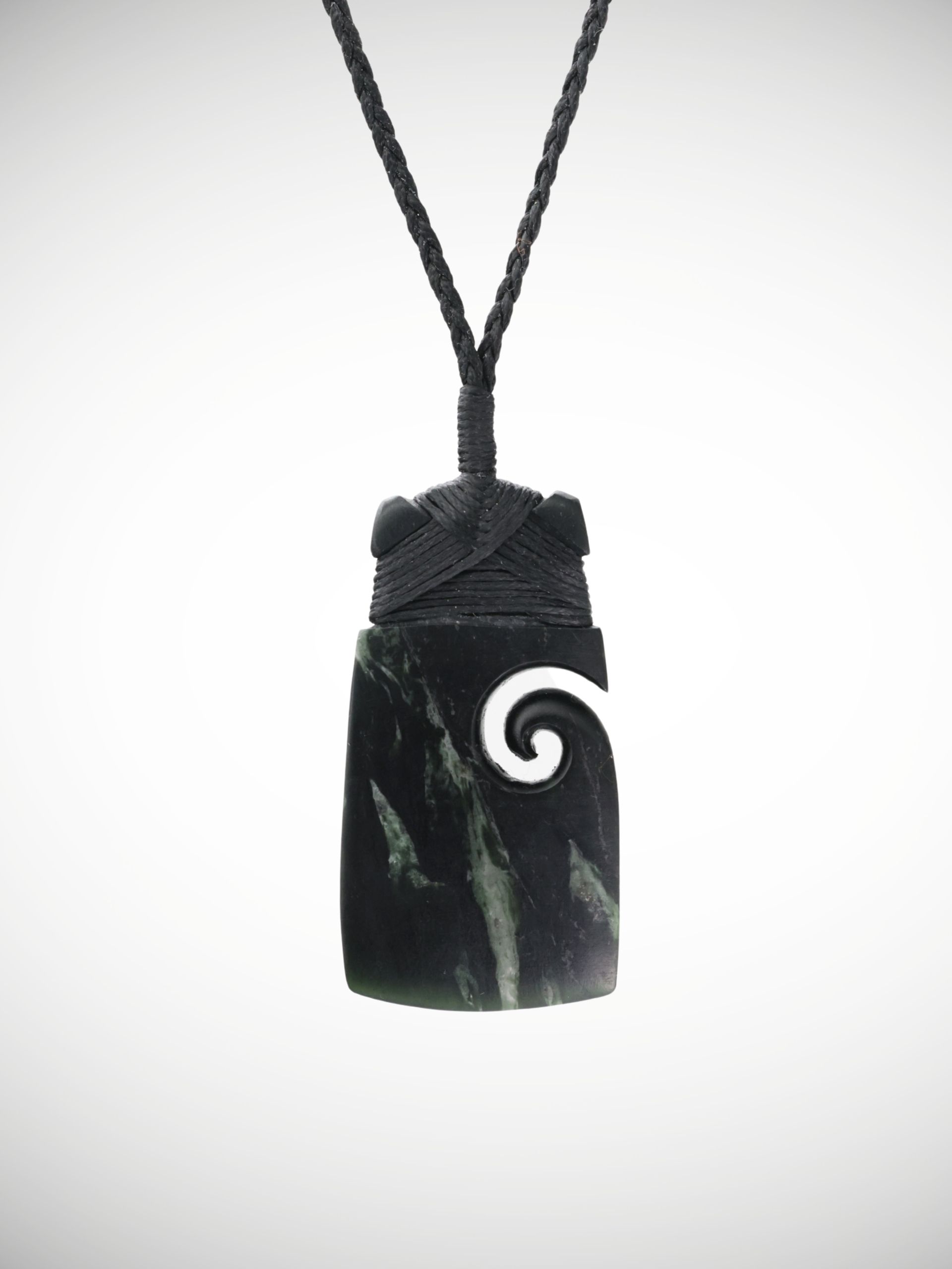 Moko Pounamu Toki with Koru Genuine NZ Tangiwai Greenstone - Mangapurua