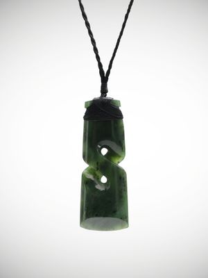 Moko Pounamu Toki with Pikorua Genuine NZ Kahurangi Greenstone - Mangapu