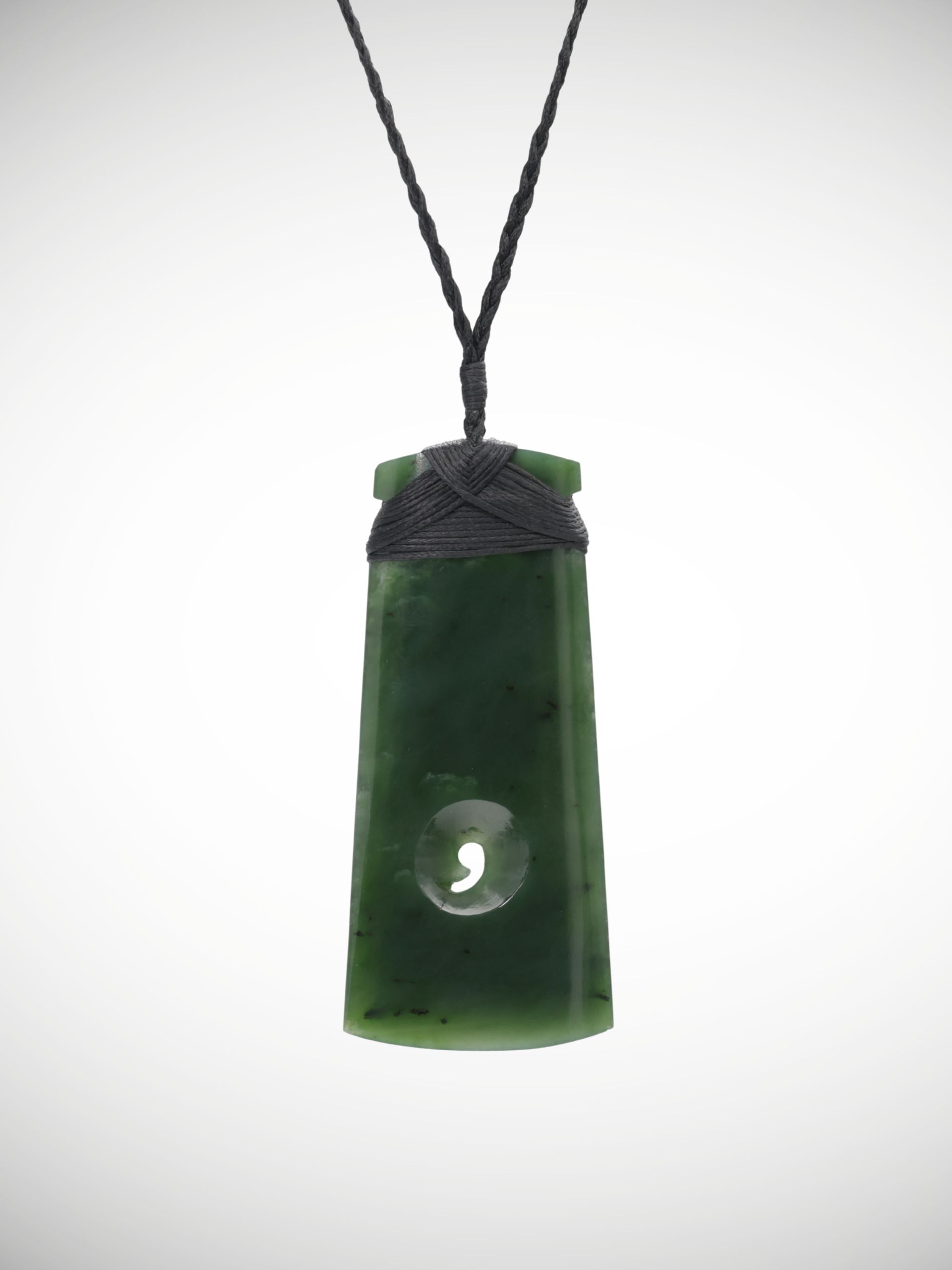 Moko Pounamu Toki with Koru Genuine NZ Kawakawa Greenstone - Mititai