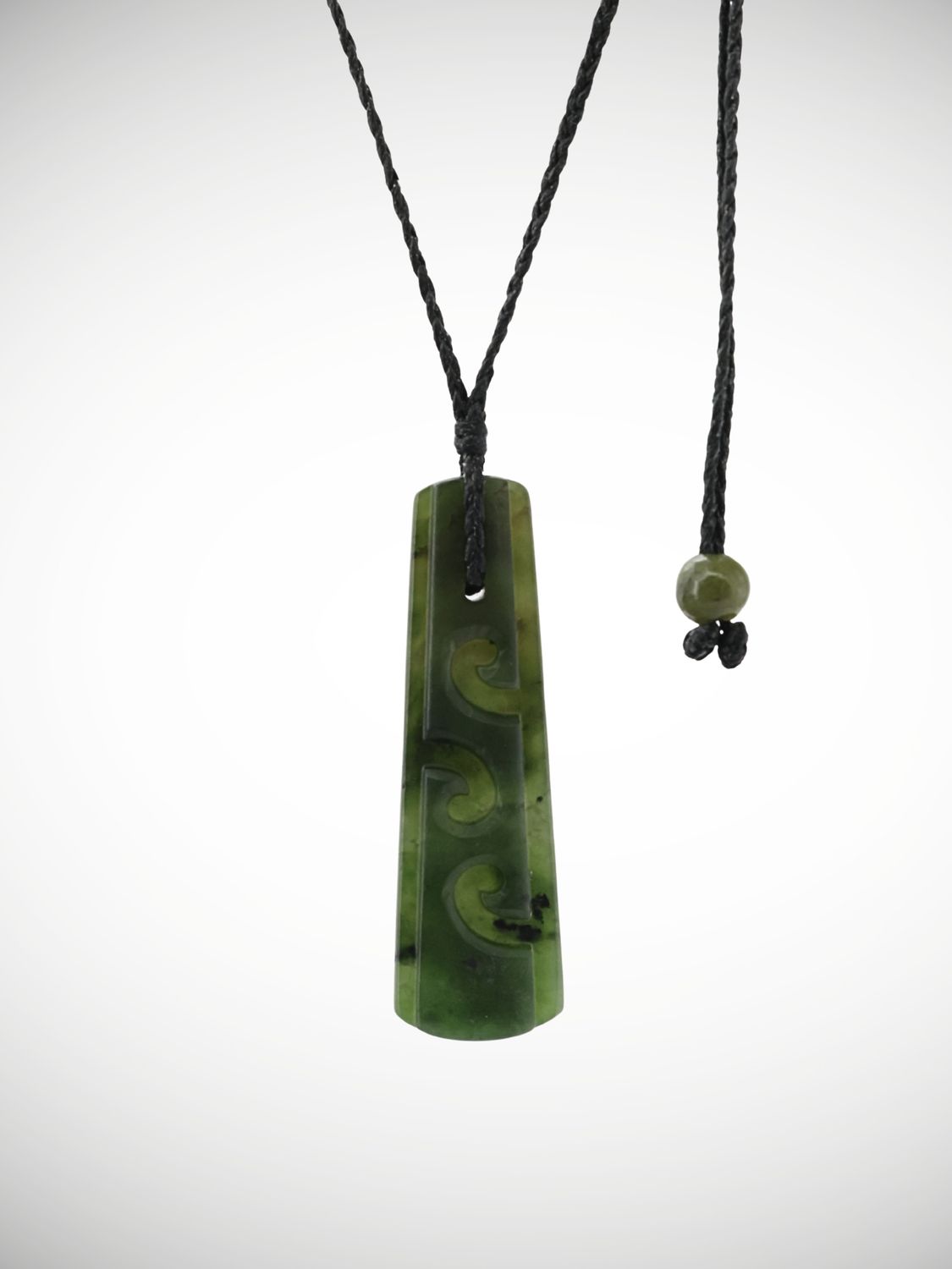 Moko Pounamu Toki with Koru Genuine NZ Kawakawa Greenstone - Maunganui