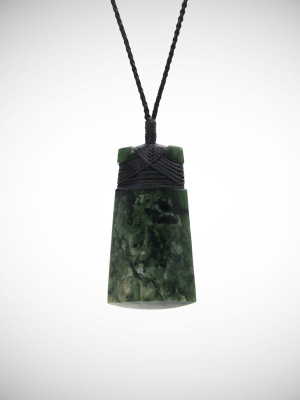Moko Pounamu Toki Genuine NZ Kawakawa Greenstone - Moeroa