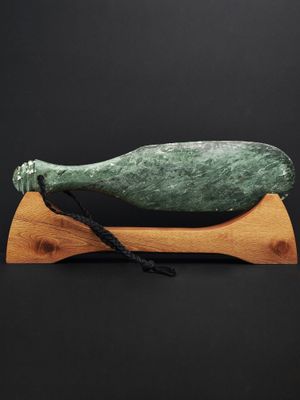 Moko Pounamu Mere NZ Genuine Serpentinite Greenstone - Karaka