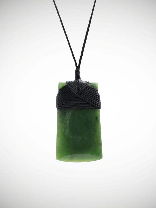 Moko Pounamu Toki Genuine NZ Kawakawa Greenstone - Motukaranui