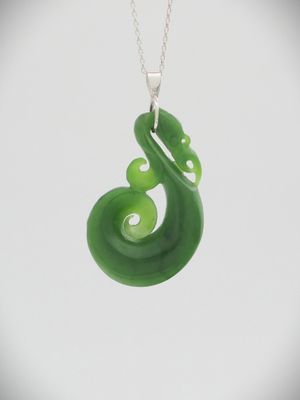Moko Pounamu Manaia NZ Genuine Kahurangi Greenstone - Mangatuna