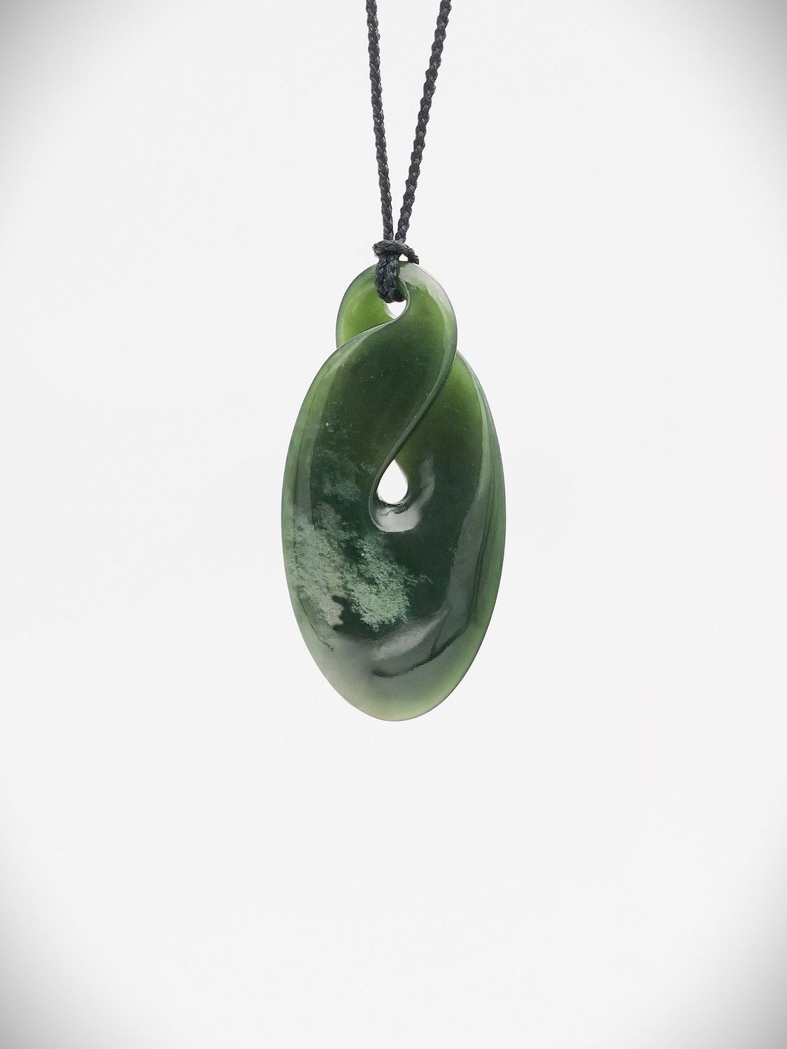 Moko Pounamu Pikorua (Twist) NZ Genuine Marsden Flower Greenstone - Koura