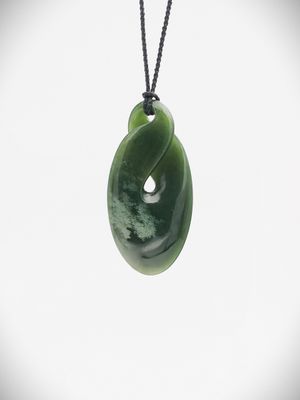 Moko Pounamu Pikorua (Twist) NZ Genuine Marsden Flower Greenstone - Koura