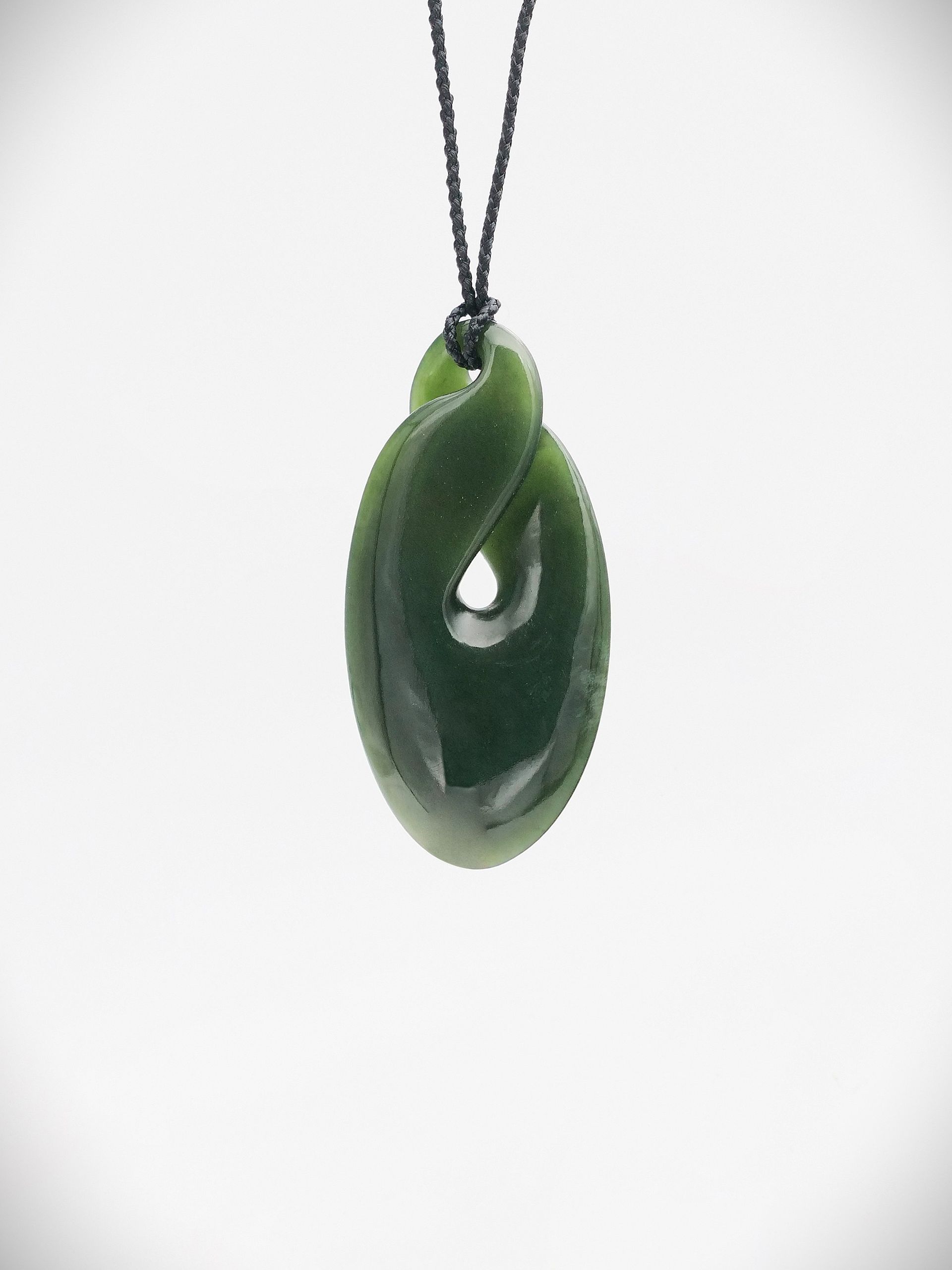 Moko Pounamu Pikorua (Twist) NZ Genuine Marsden Flower Greenstone - Koura
