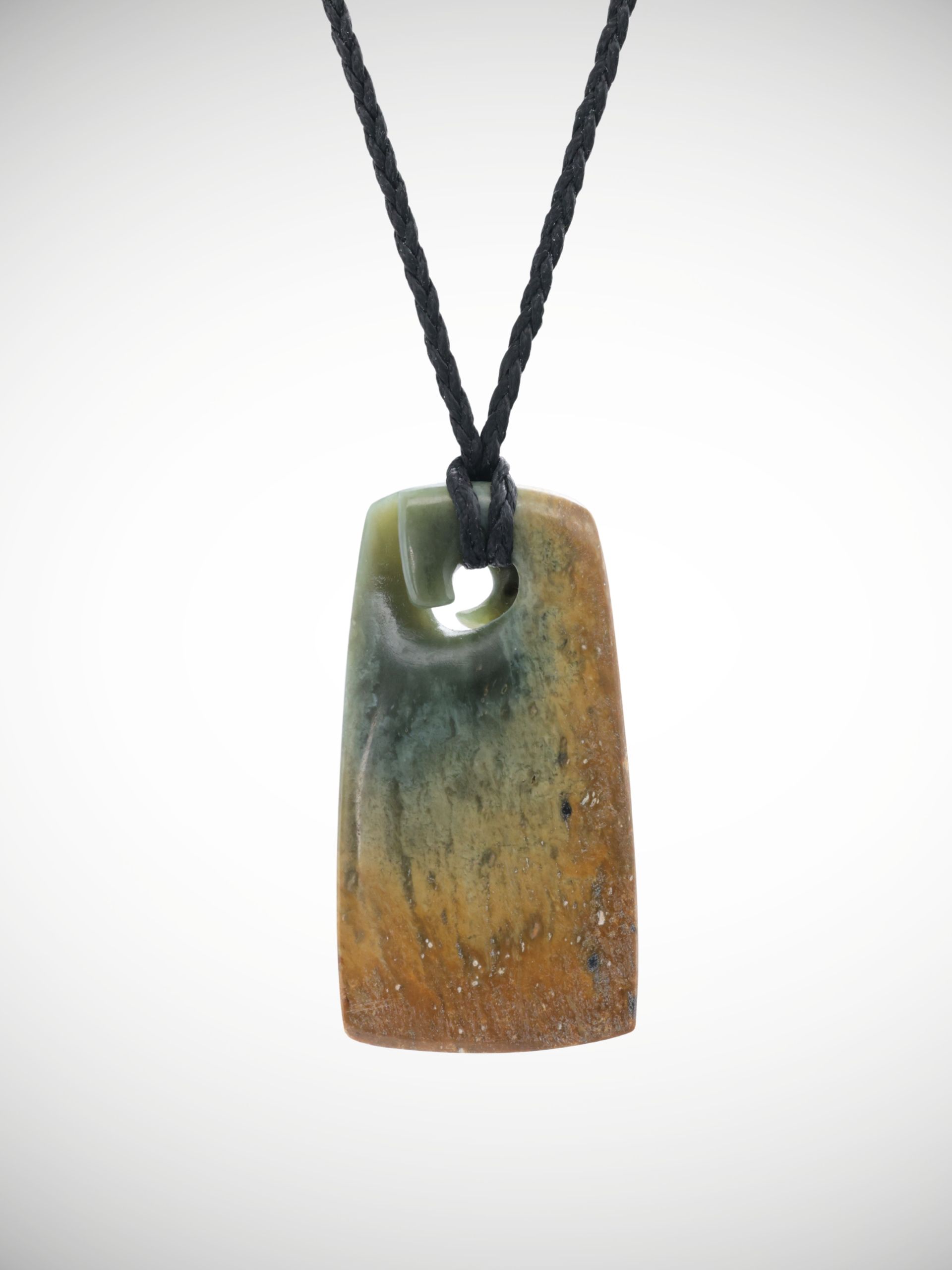 Moko Pounamu Toki with Koru Genuine NZ Inanga Flower Greenstone - Ngawaro