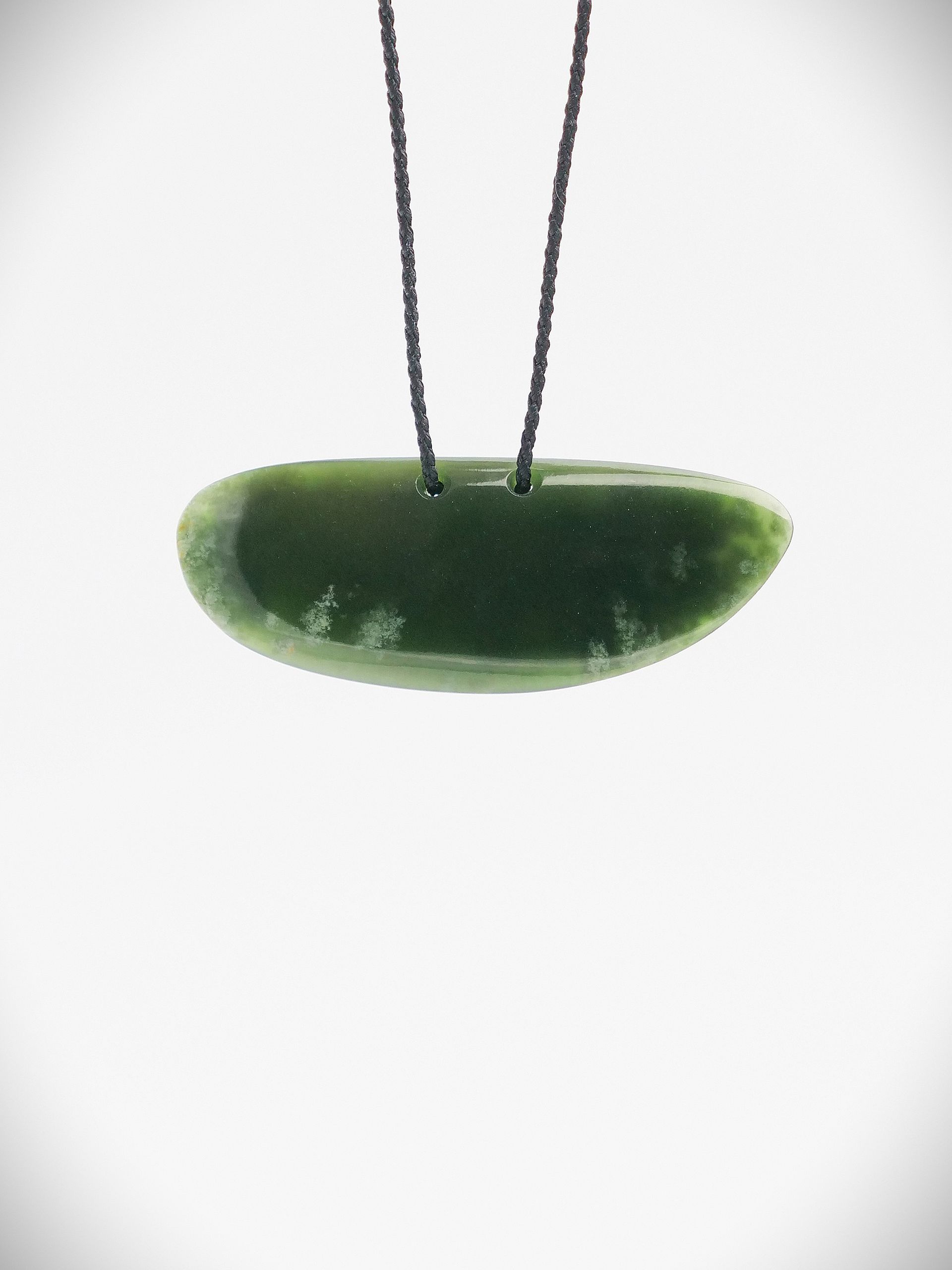 Moko Pounamu Kouma (Breastplate) NZ Genuine Marsden Flower Greenstone - Waiaua