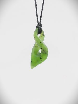 Moko Pounamu Single Pikorua (Twist) NZ Genuine Kahurangi Greenstone - Tirohanga