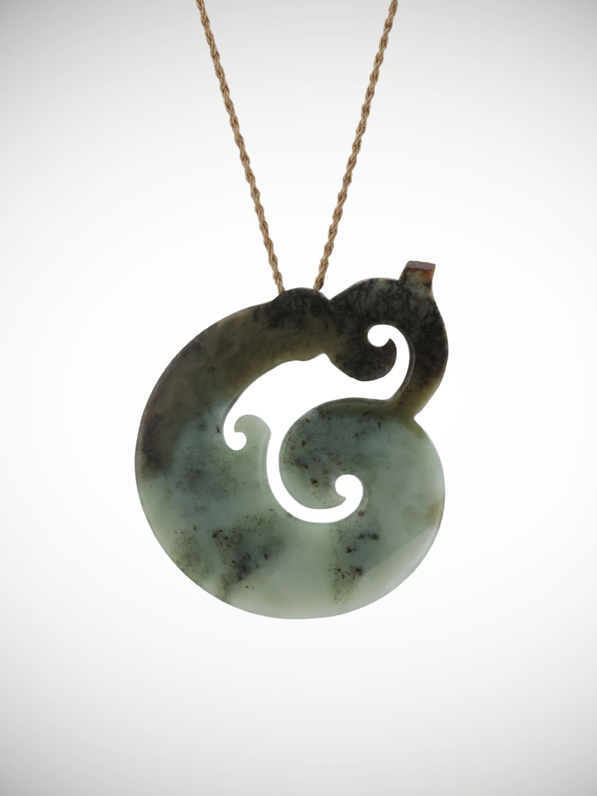 Moko Pounamu Koropepe Genuine NZ Inanga Greenstone - Kaiparoro