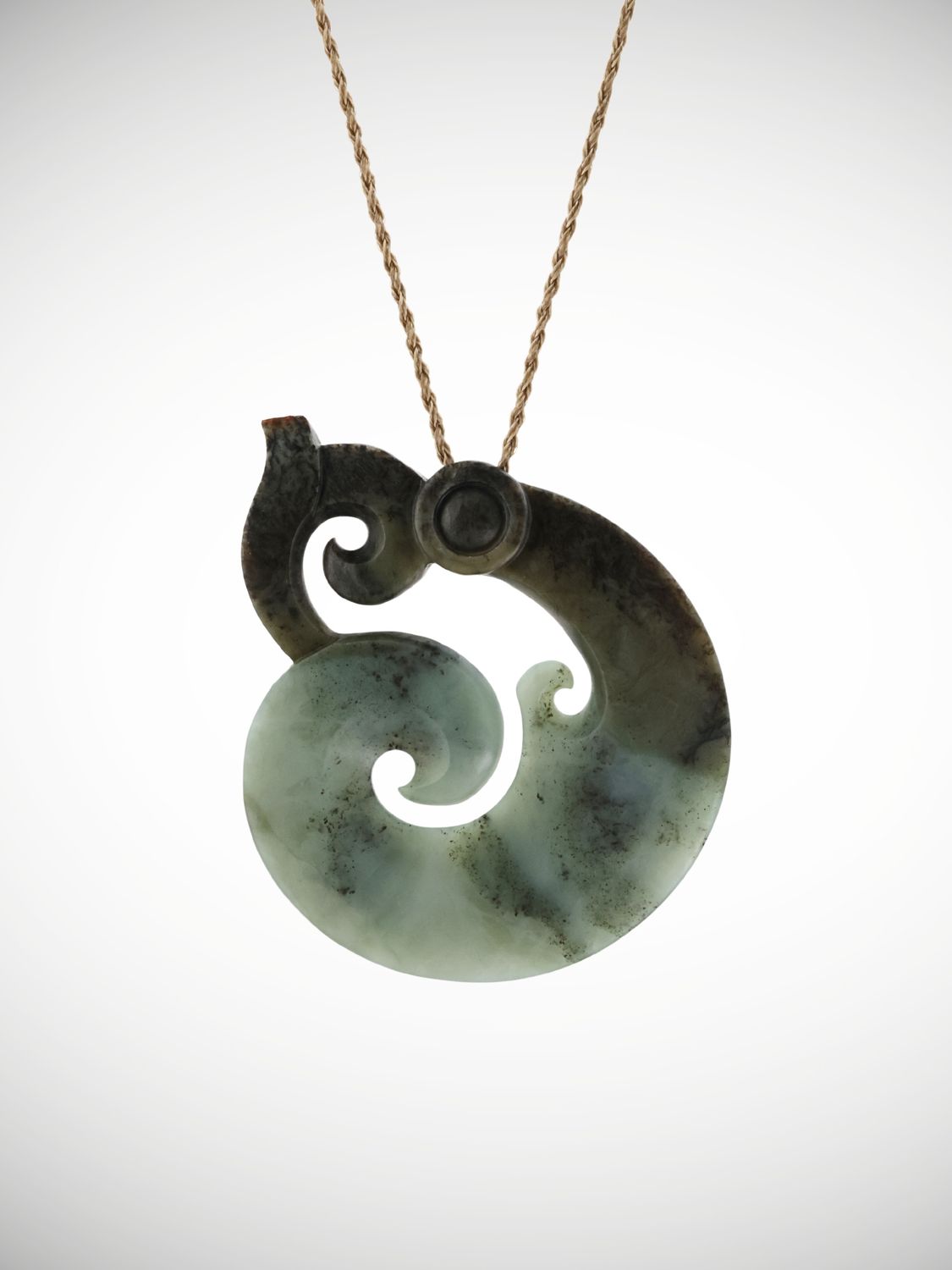 Moko Pounamu Koropepe NZ Genuine Inanga Greenstone - Kaiparoro