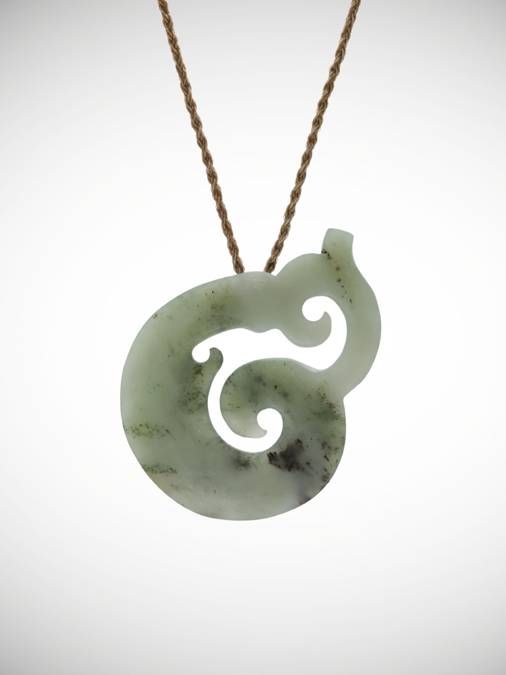 Moko Pounamu Koropepe Genuine NZ Inanga Greenstone - Kaipo