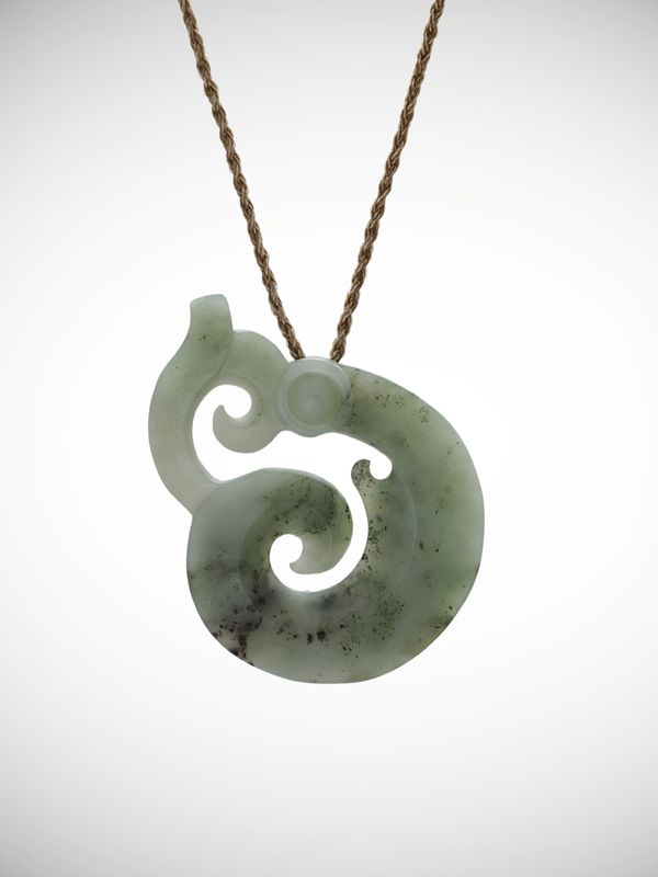 Moko Pounamu Koropepe Genuine NZ Inanga Greenstone - Kaipo