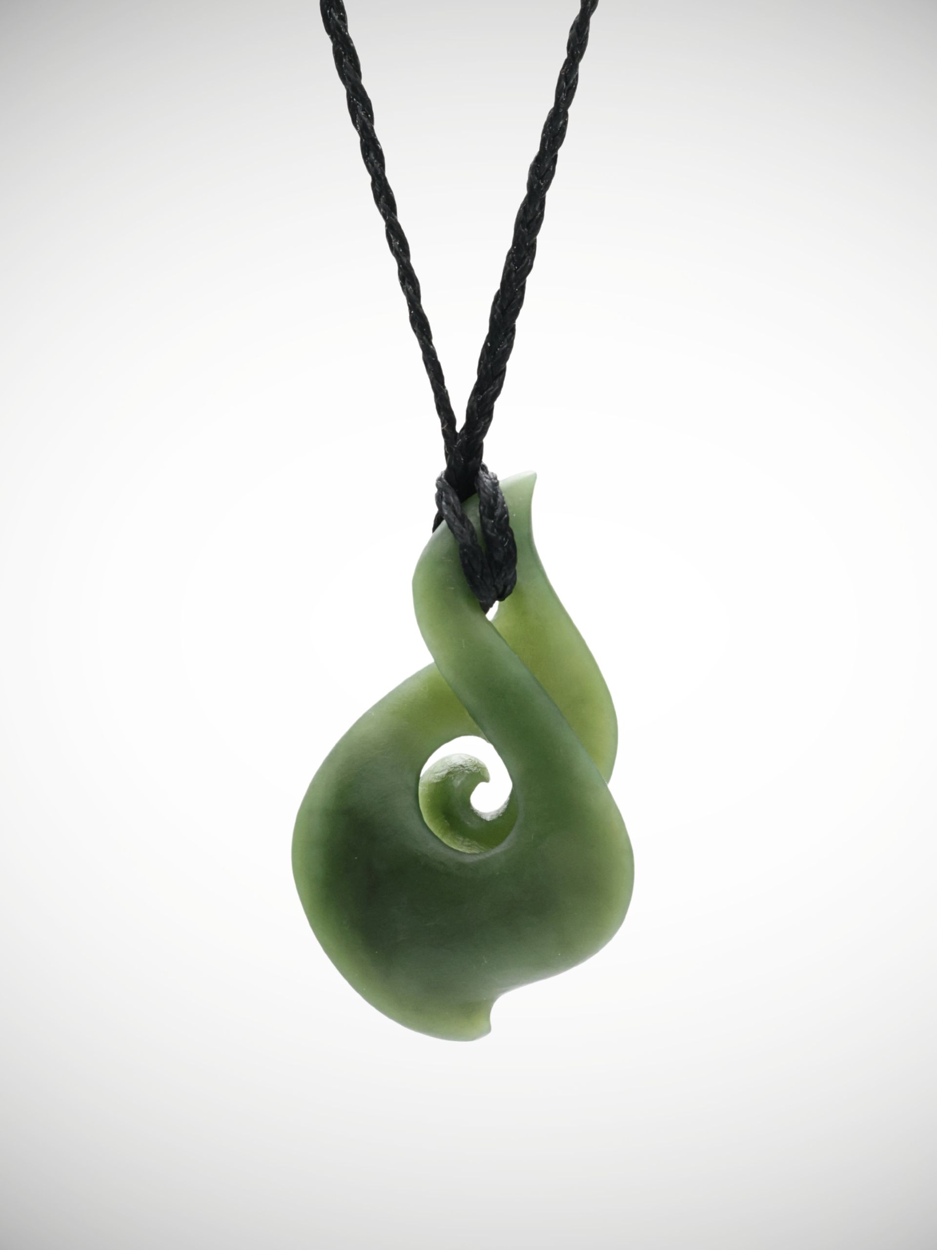 Moko Pounamu Single Pikorua Koru NZ Genuine Inanga Greenstone - Omana