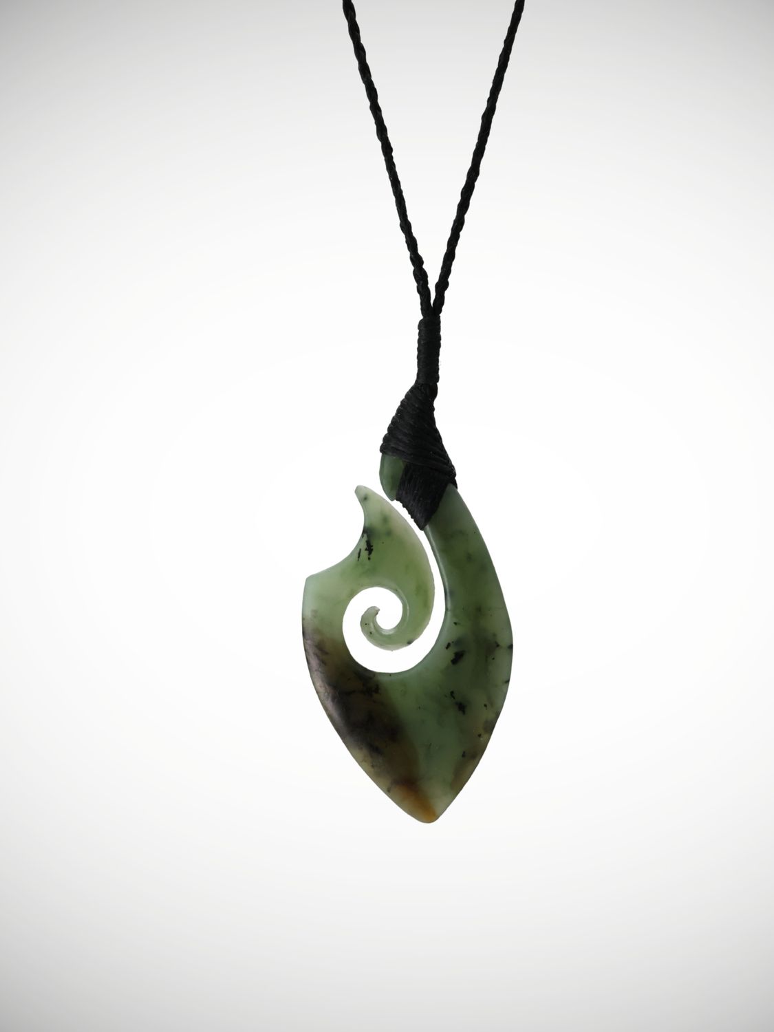 Moko Pounamu Hei Matau (Hook) NZ Genuine Kahurangi Greenstone - Oneroa Moko Pounamu Hei Matau (Hook) NZ Genuine Kahurangi Greenstone - Oneroa