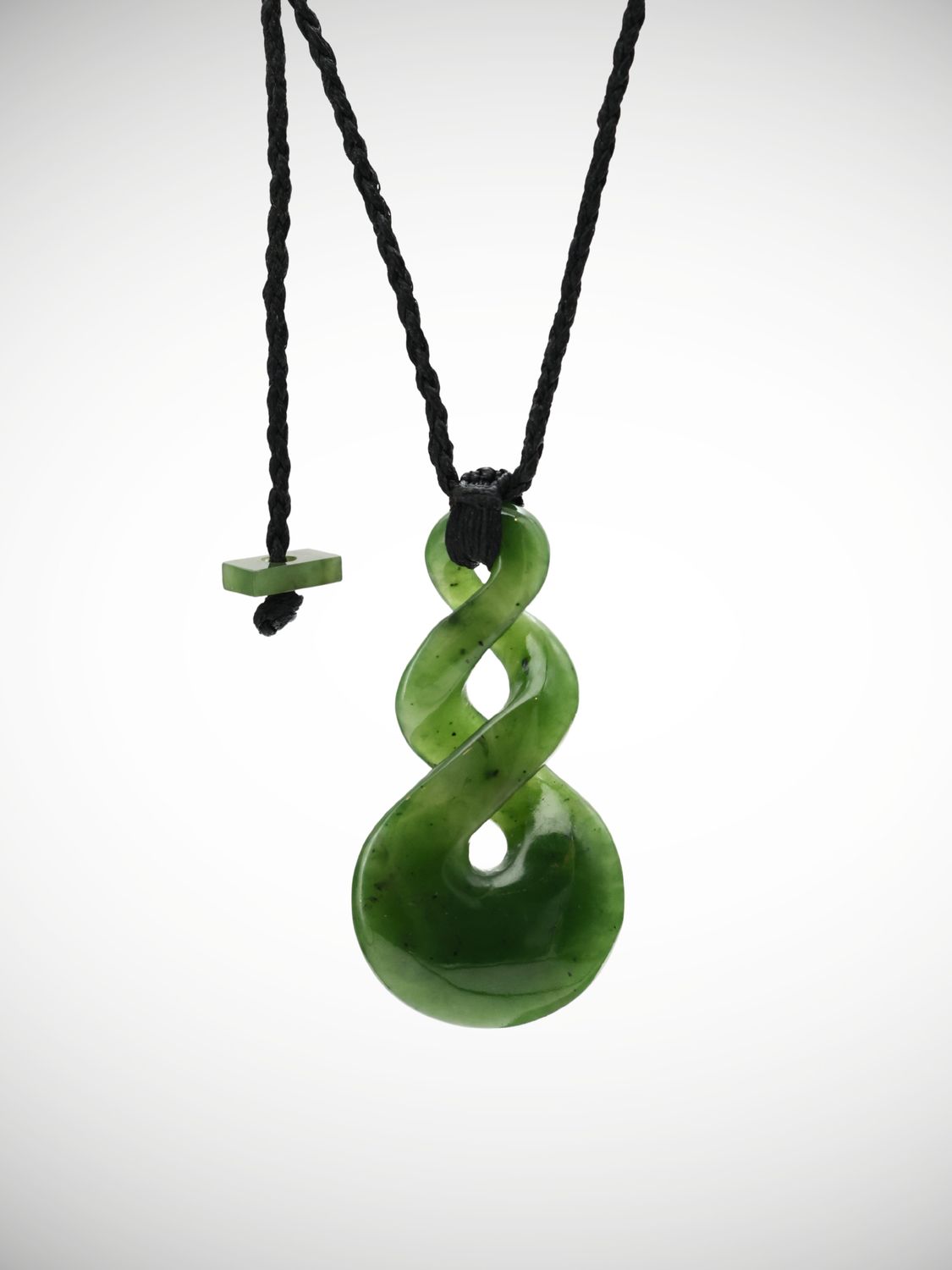 Moko Pounamu Double Pikorua (Twist) Genuine NZ Kahurangi Greenstone - Onerahi